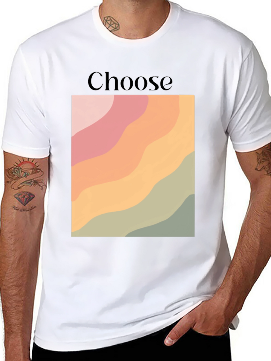 Choose Graphic Tee - Retro Wave Design