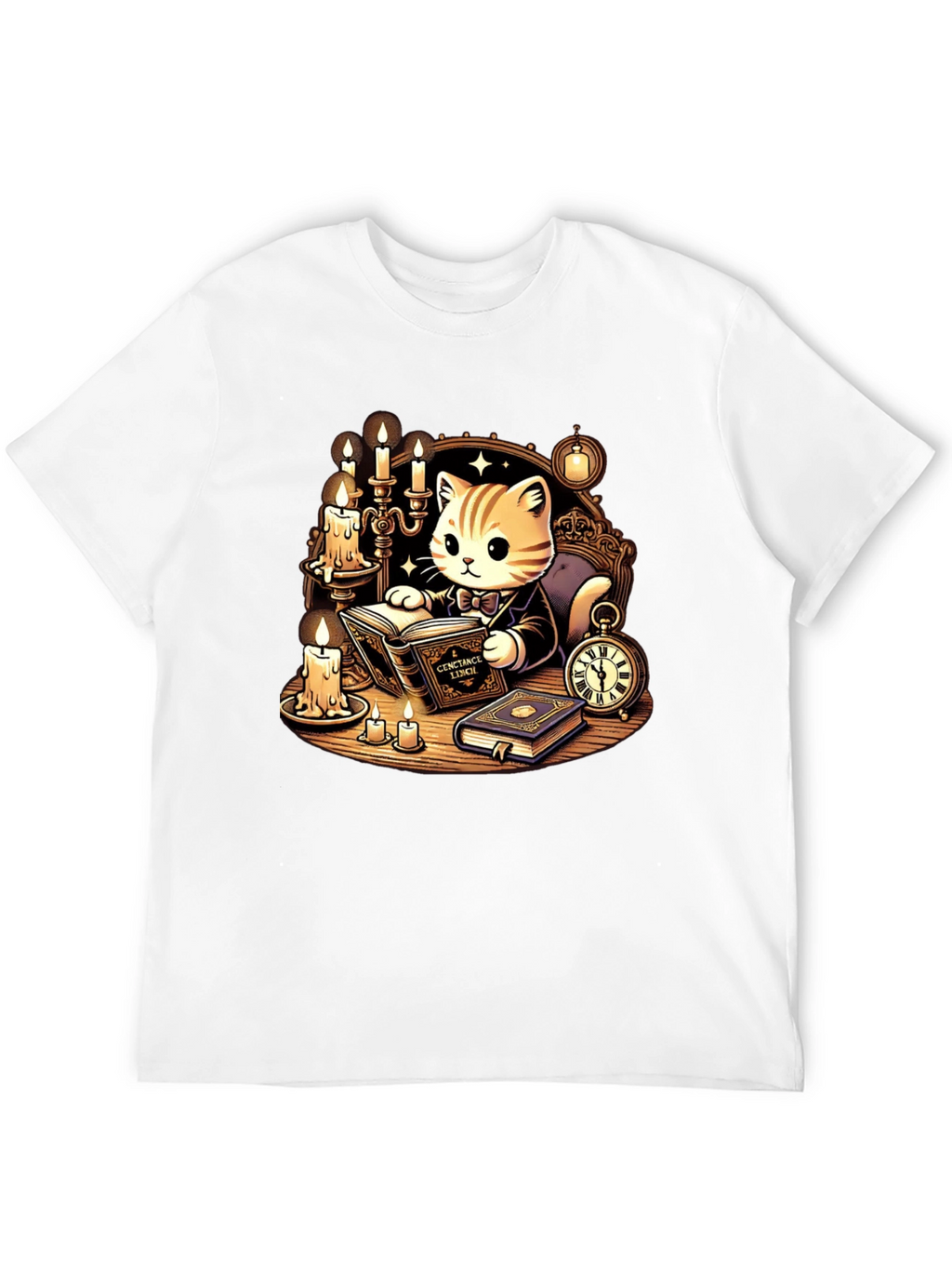 Literary Cat T-Shirt - Reading Kitten Tee