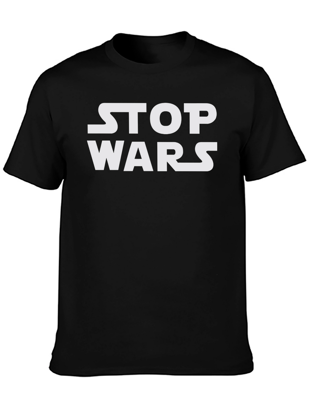 Stop Wars Graphic Tee - Black Cotton T-Shirt