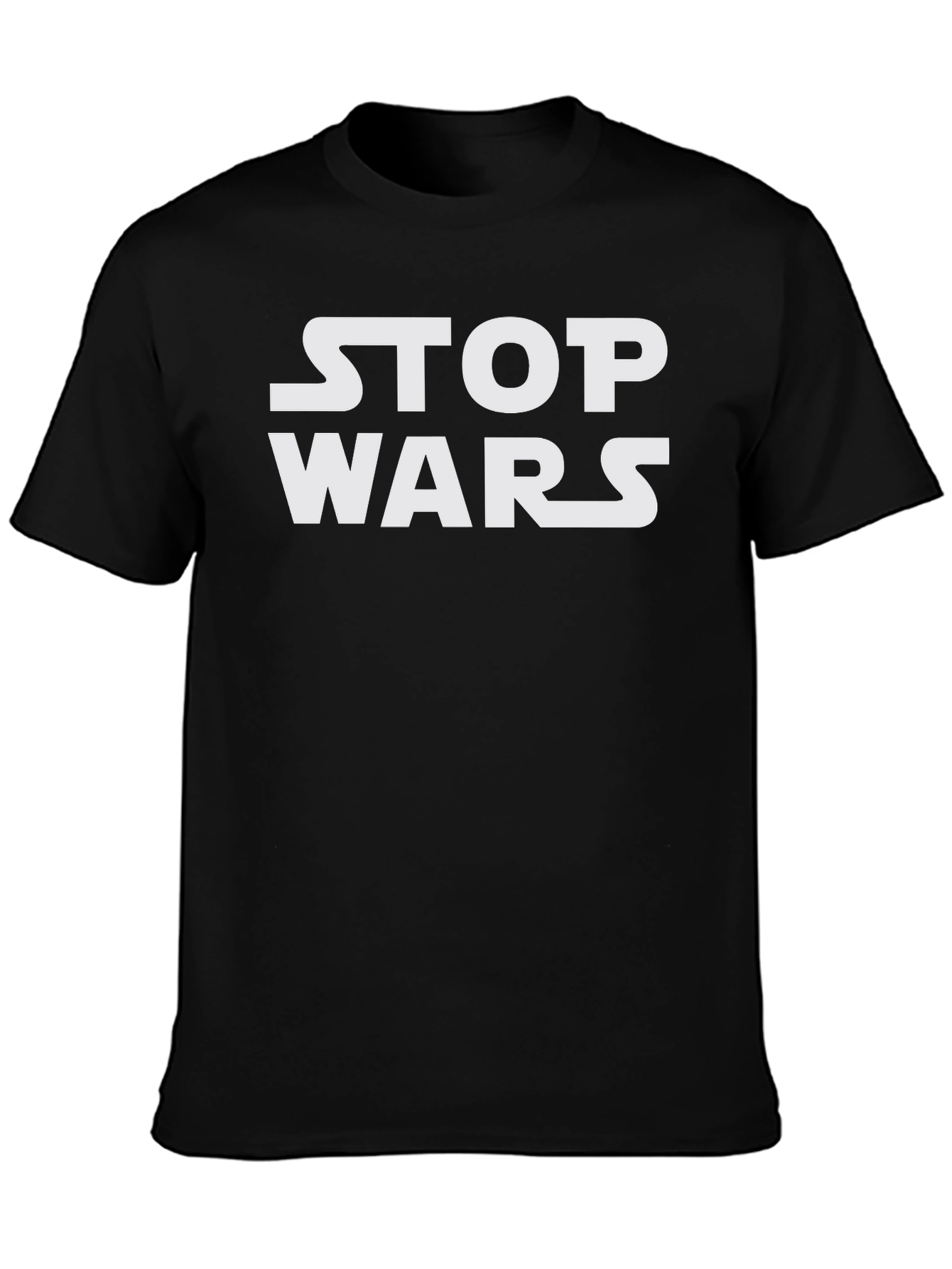 Stop Wars Graphic Tee - Black Cotton T-Shirt