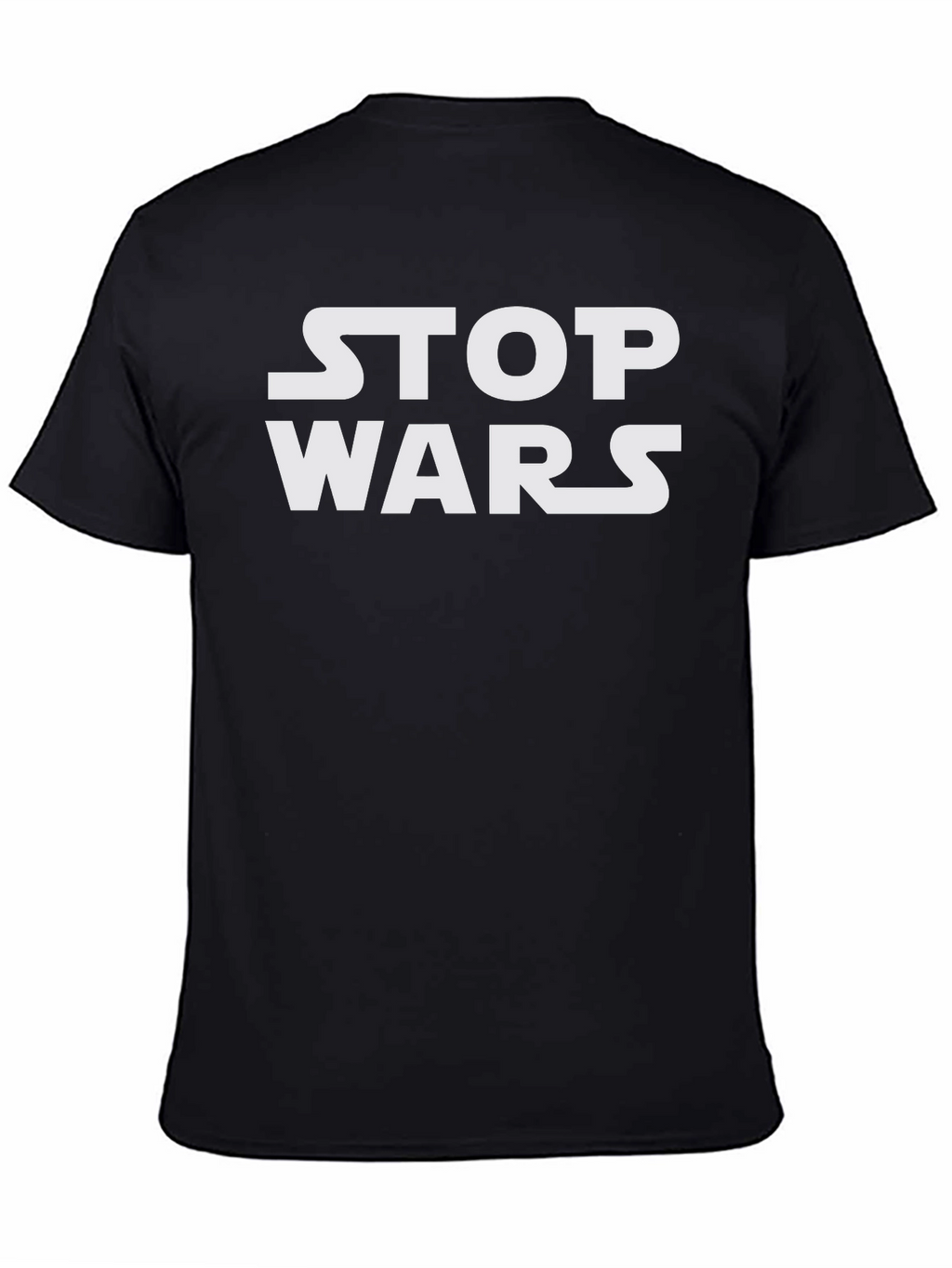 Stop Wars Graphic Tee - Black Cotton T-Shirt