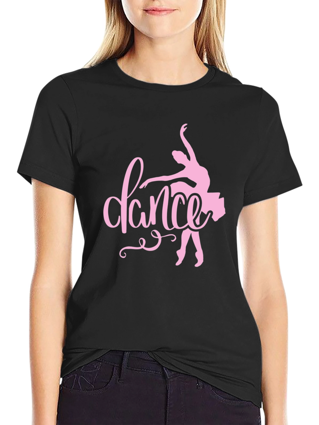 Dance Ballet Graphic Tee - Black Cotton T-Shirt