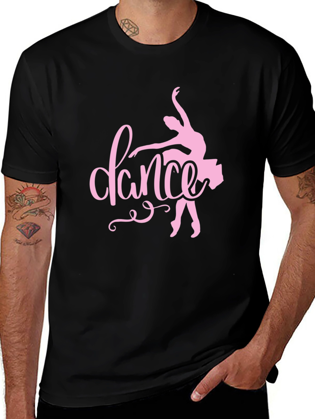 Dance Ballet Graphic Tee - Black Cotton T-Shirt