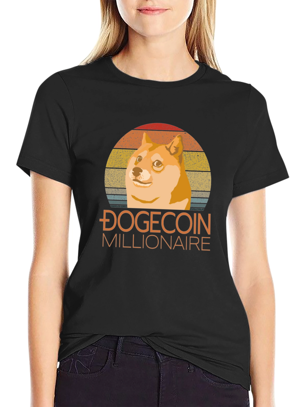 Dogecoin Millionaire Black T-Shirt