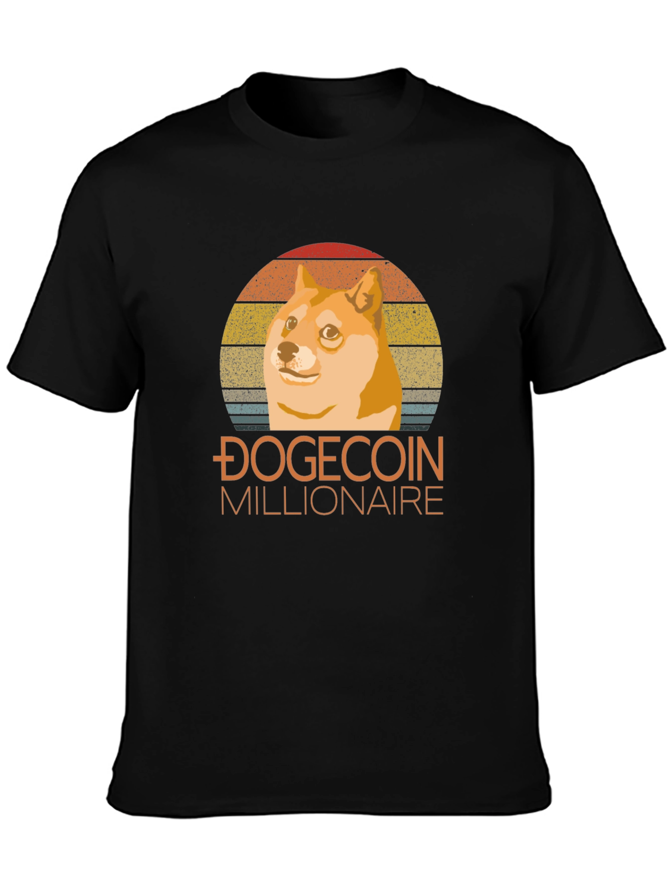 Dogecoin Millionaire Black T-Shirt
