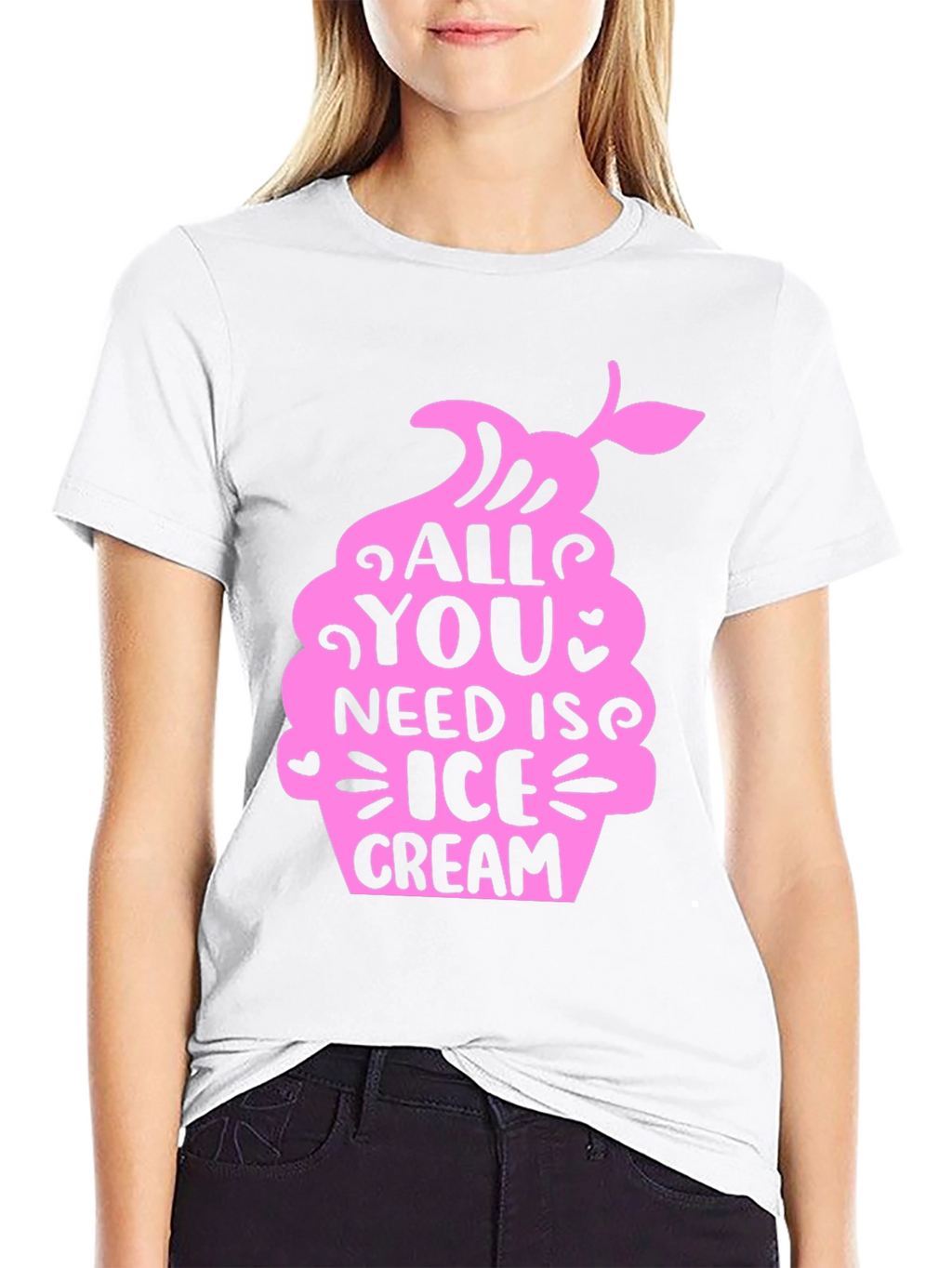 All You Need Is Ice Cream Black T-Shirt