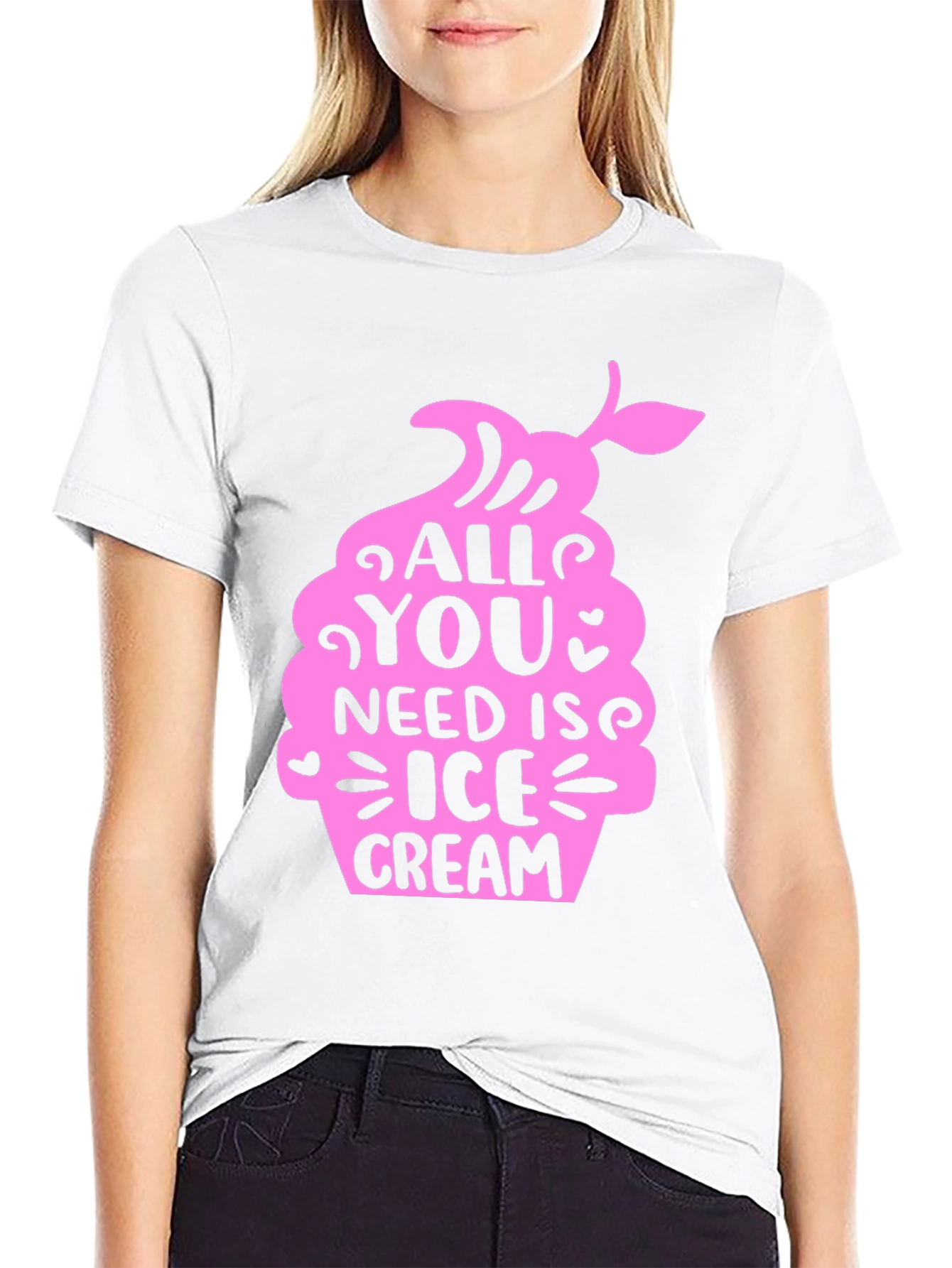 All You Need Is Ice Cream Black T-Shirt