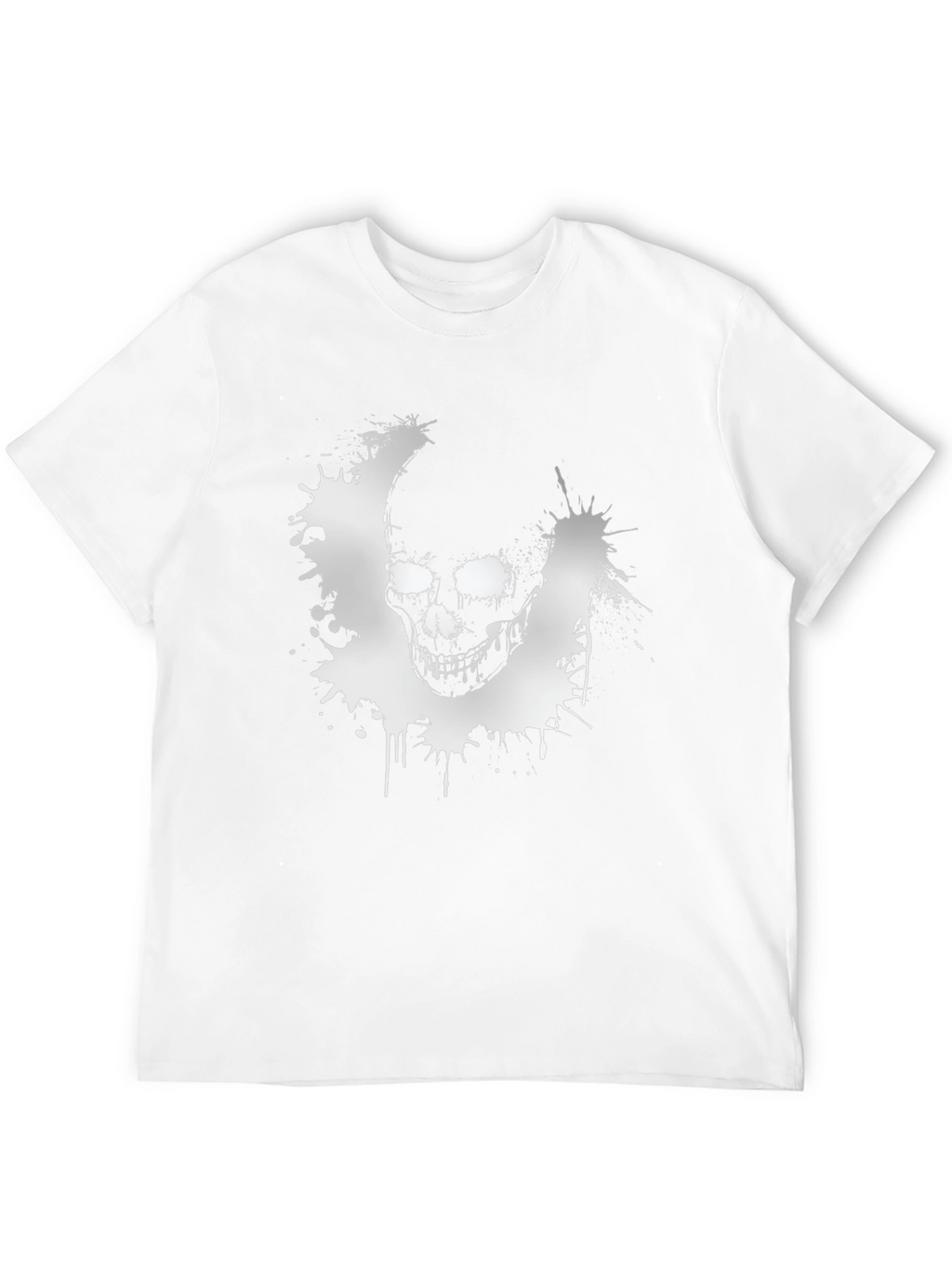 Skull Splatter Graphic T-Shirt - Black