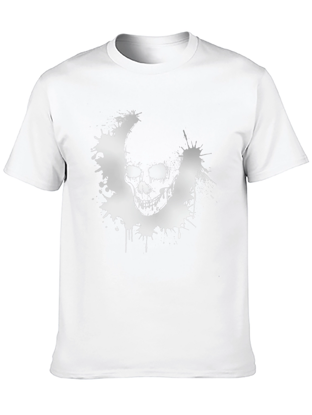Skull Splatter Graphic T-Shirt - Black