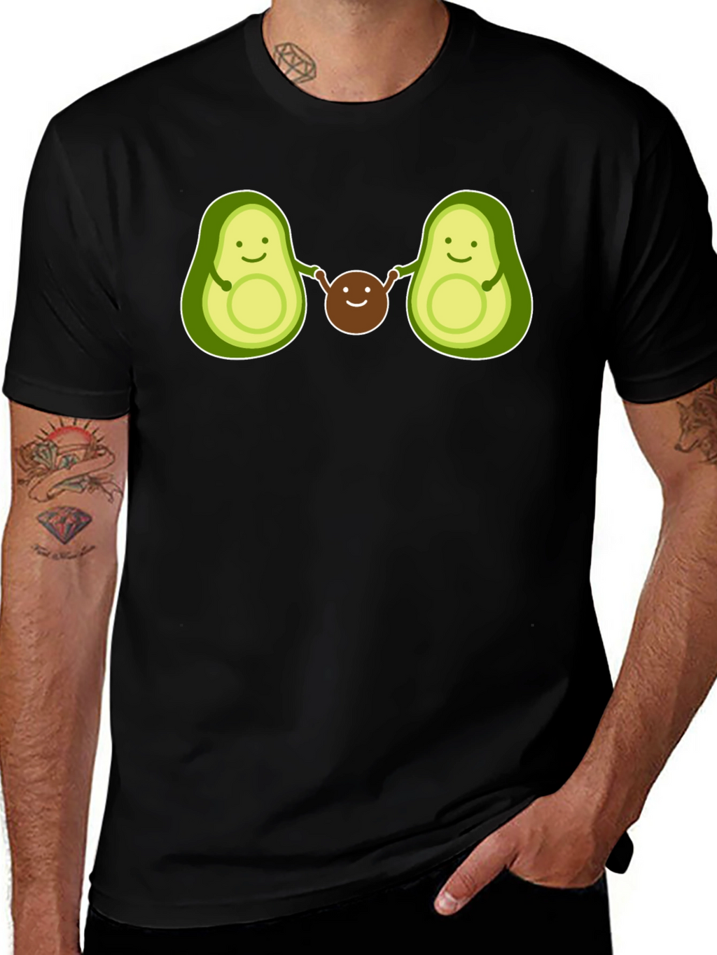 Avocado Family Graphic Tee - Black
