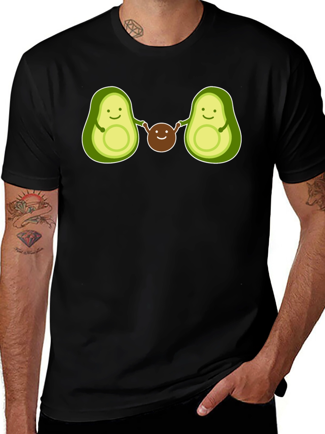 Avocado Family Graphic Tee - Black
