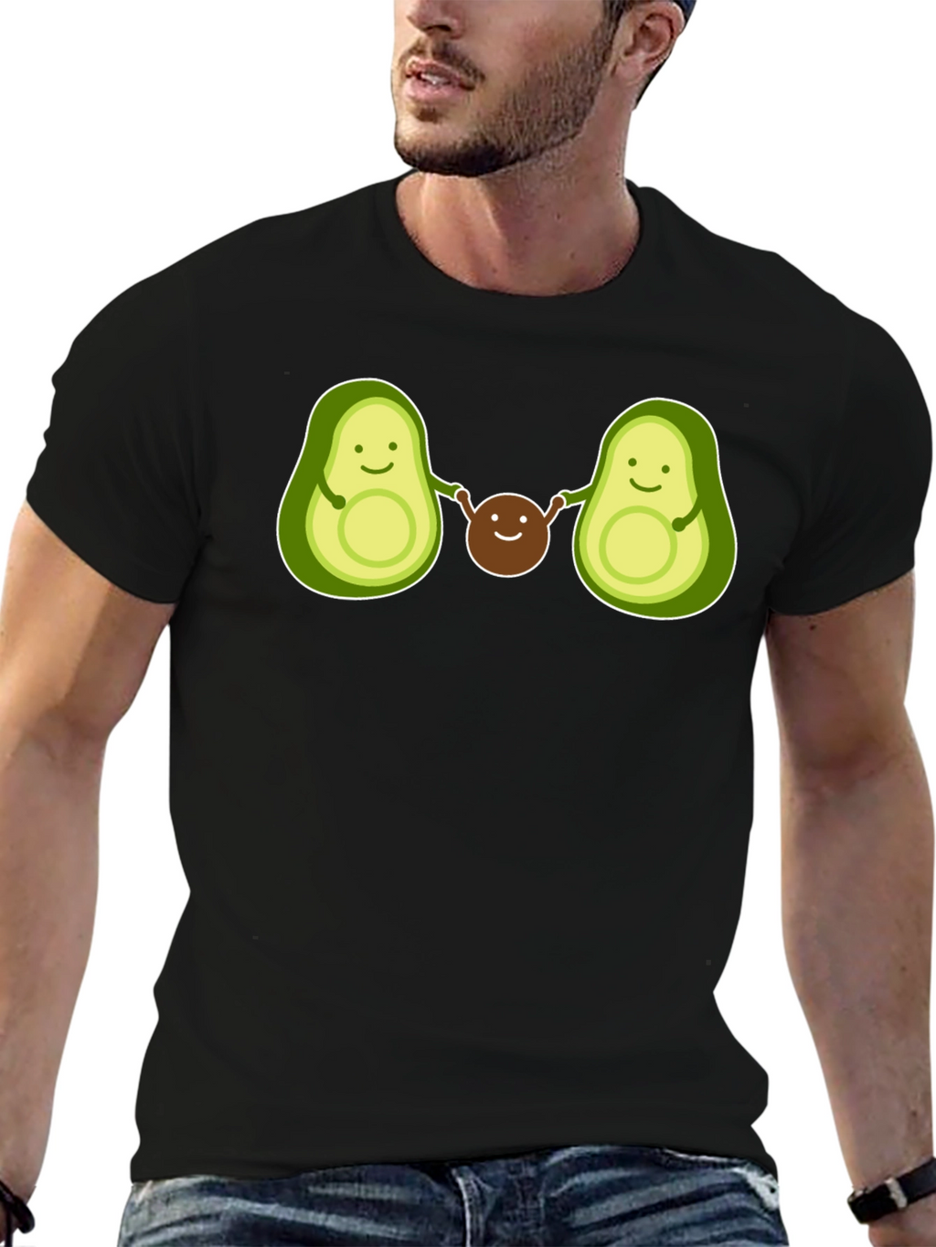 Avocado Family Graphic Tee - Black