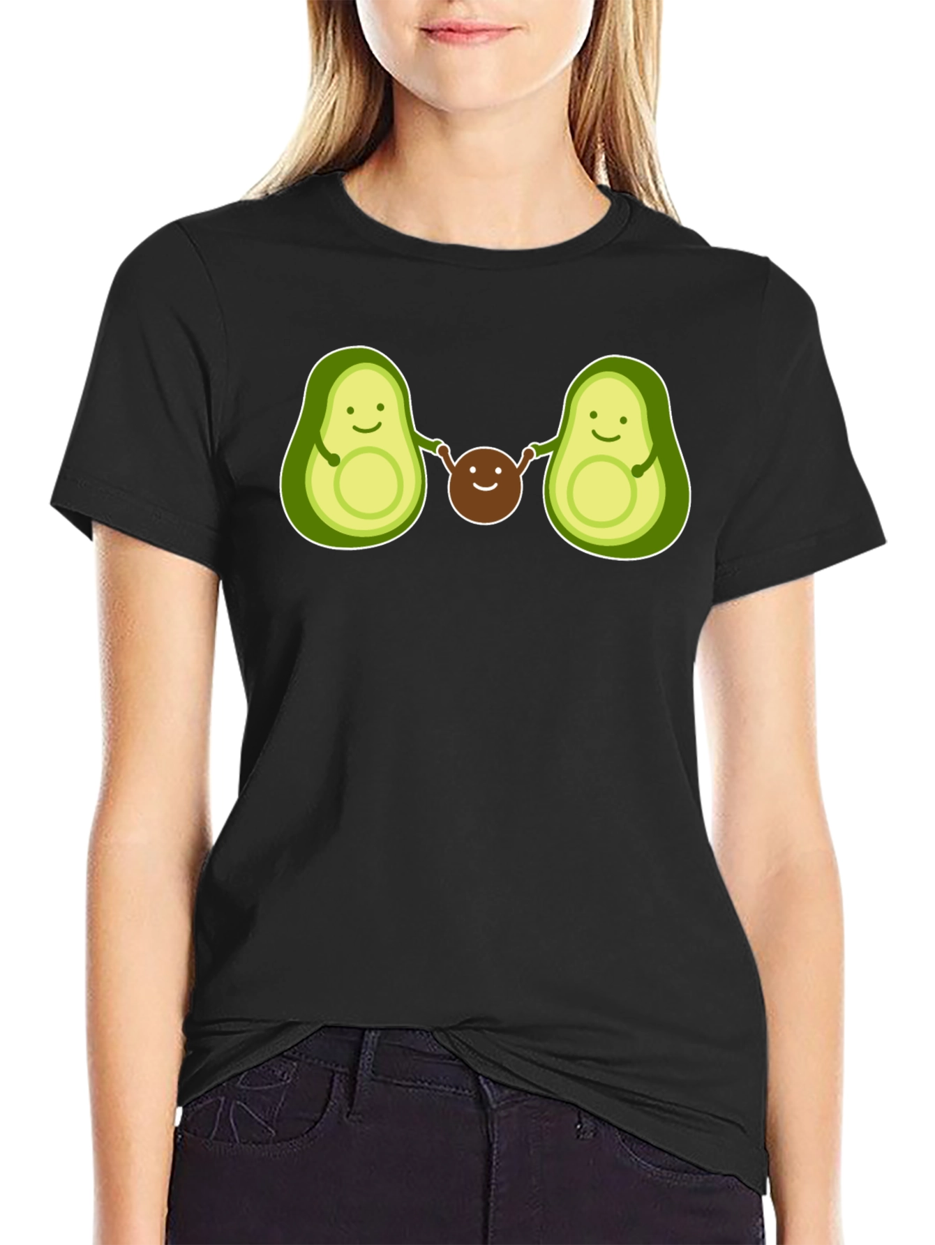 Avocado Family Graphic Tee - Black