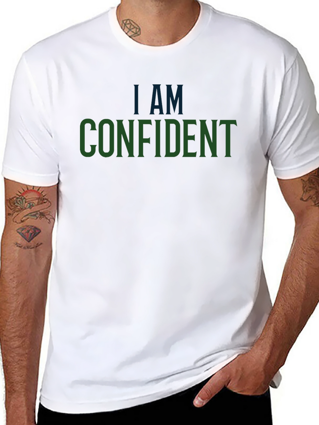 Confident Statement Graphic Tee - Mens Black T-Shirt