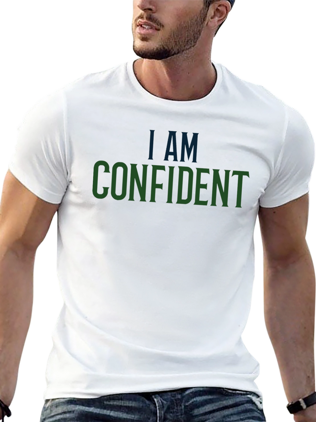 Confident Statement Graphic Tee - Mens Black T-Shirt