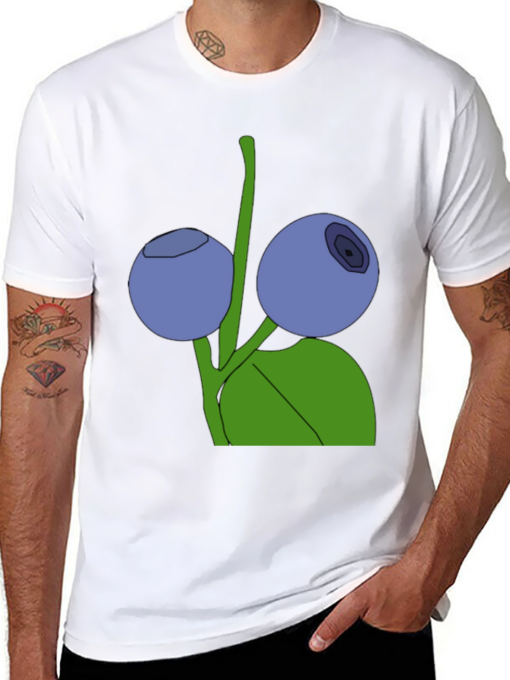 Blueberry Graphic Black T-Shirt
