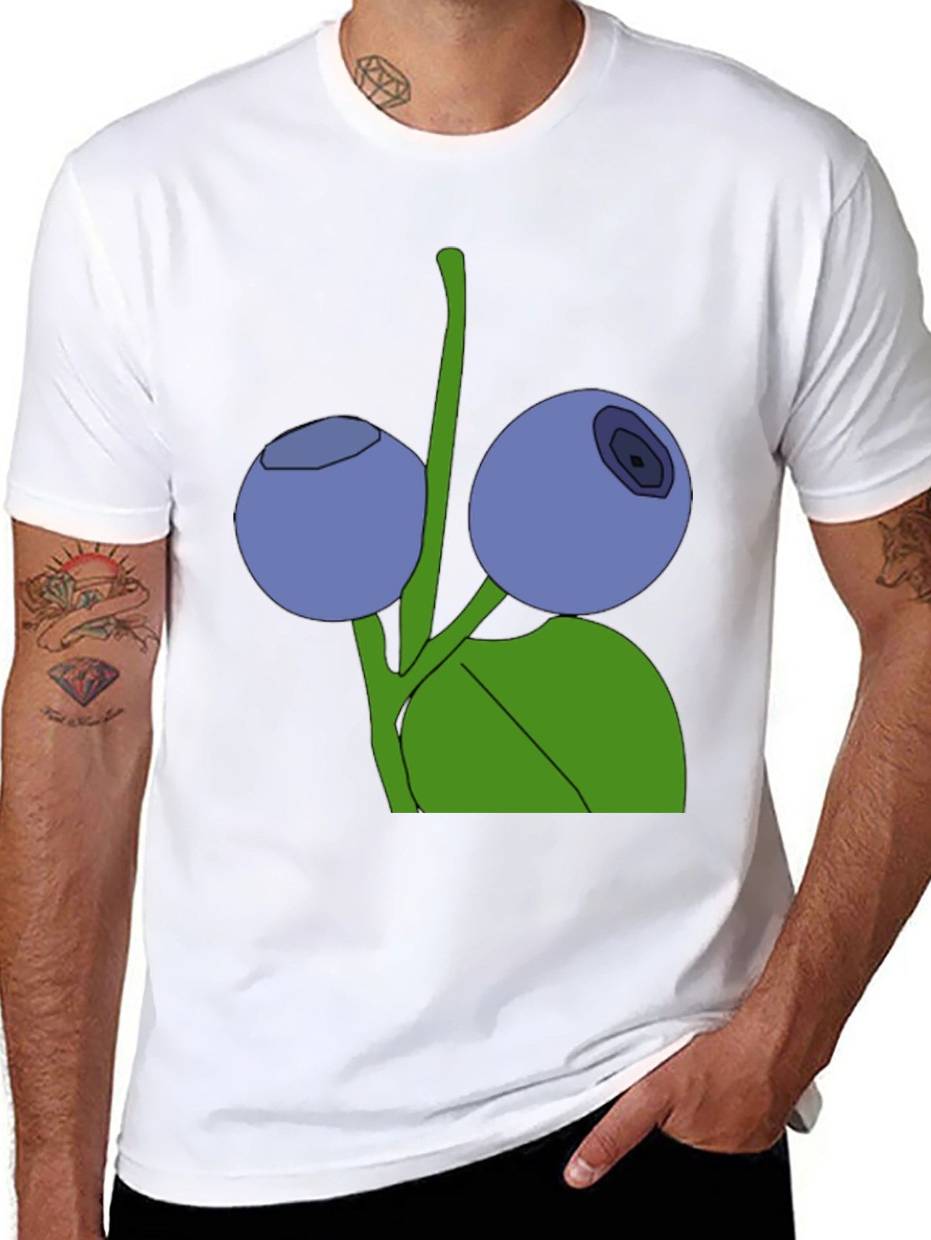 Blueberry Graphic Black T-Shirt