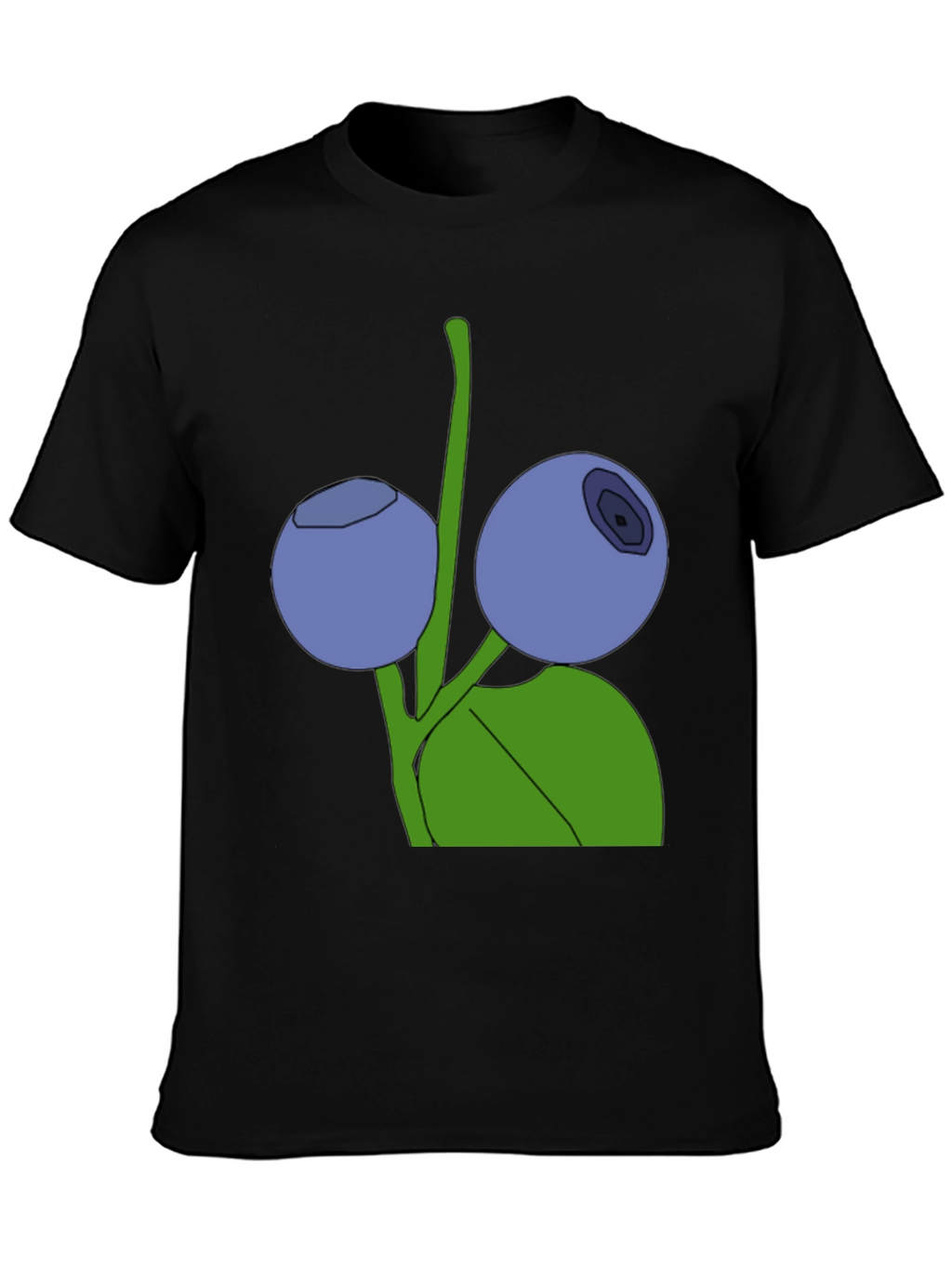 Blueberry Graphic Black T-Shirt