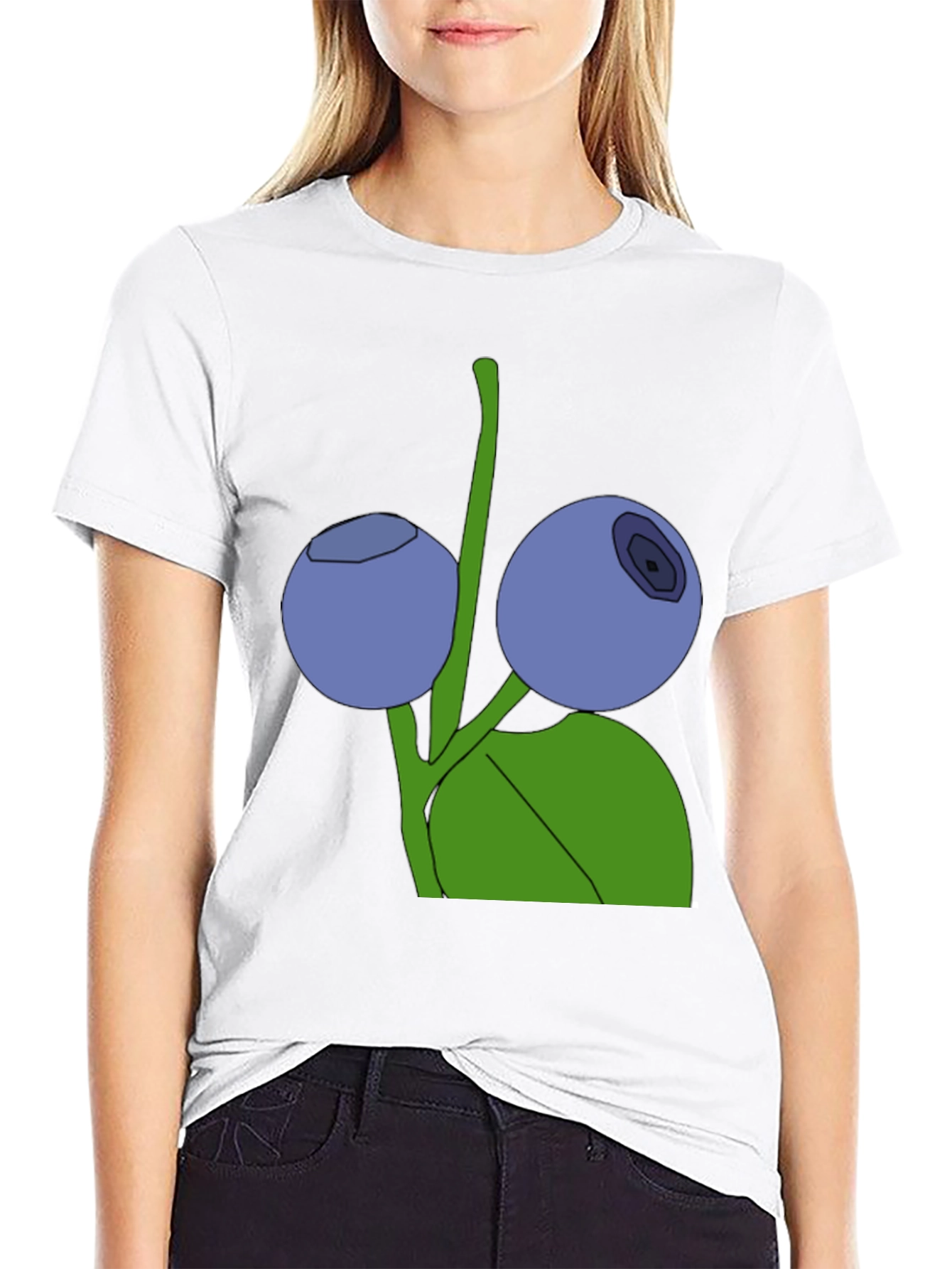 Blueberry Graphic Black T-Shirt