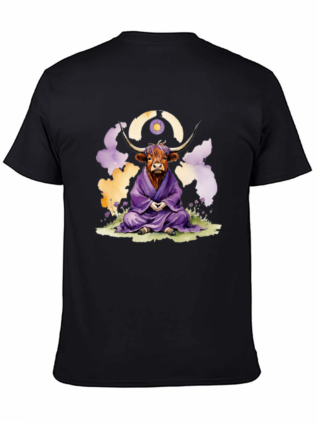 Zen Highland Cow Meditation T-Shirt
