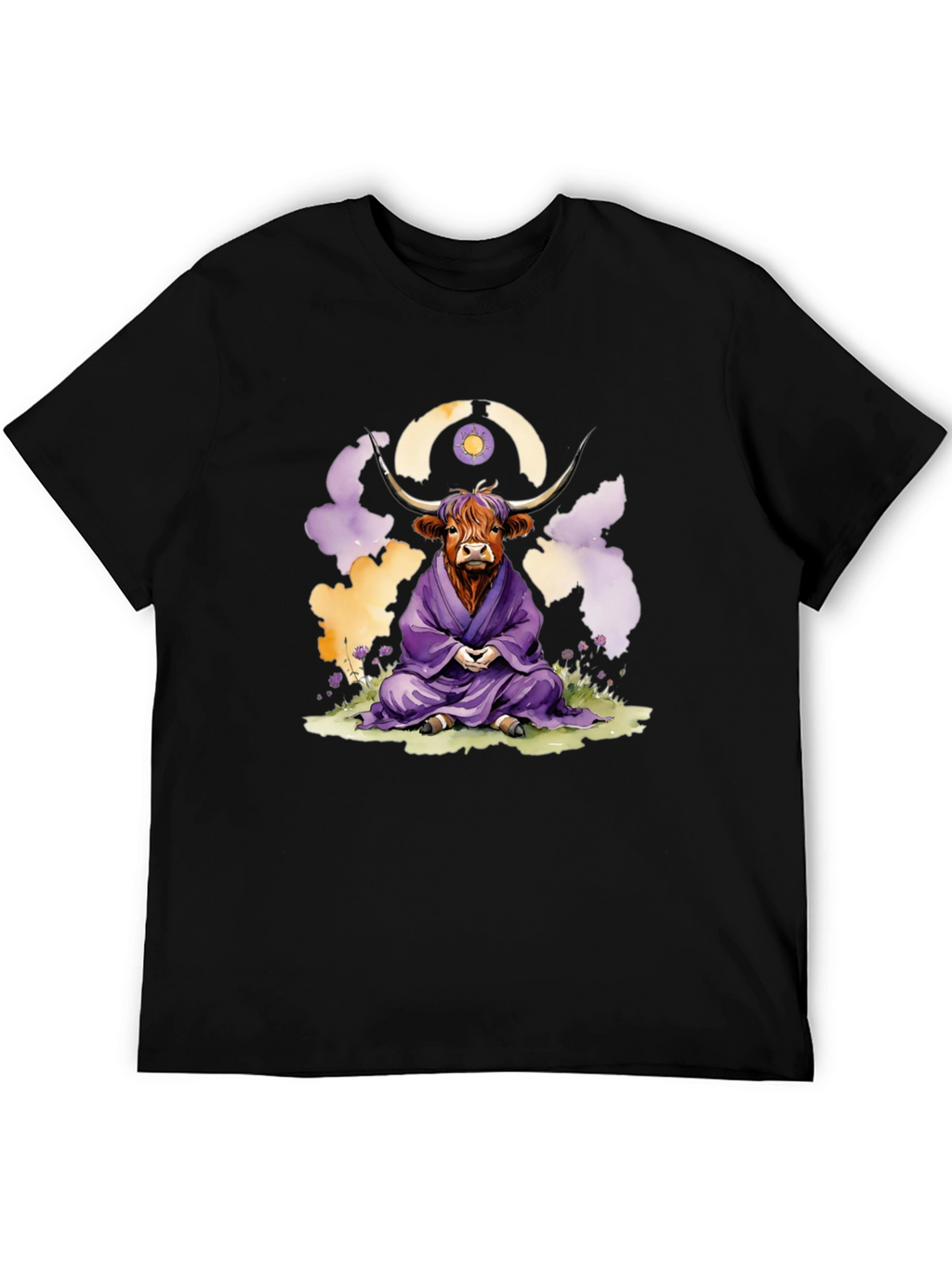 Zen Highland Cow Meditation T-Shirt