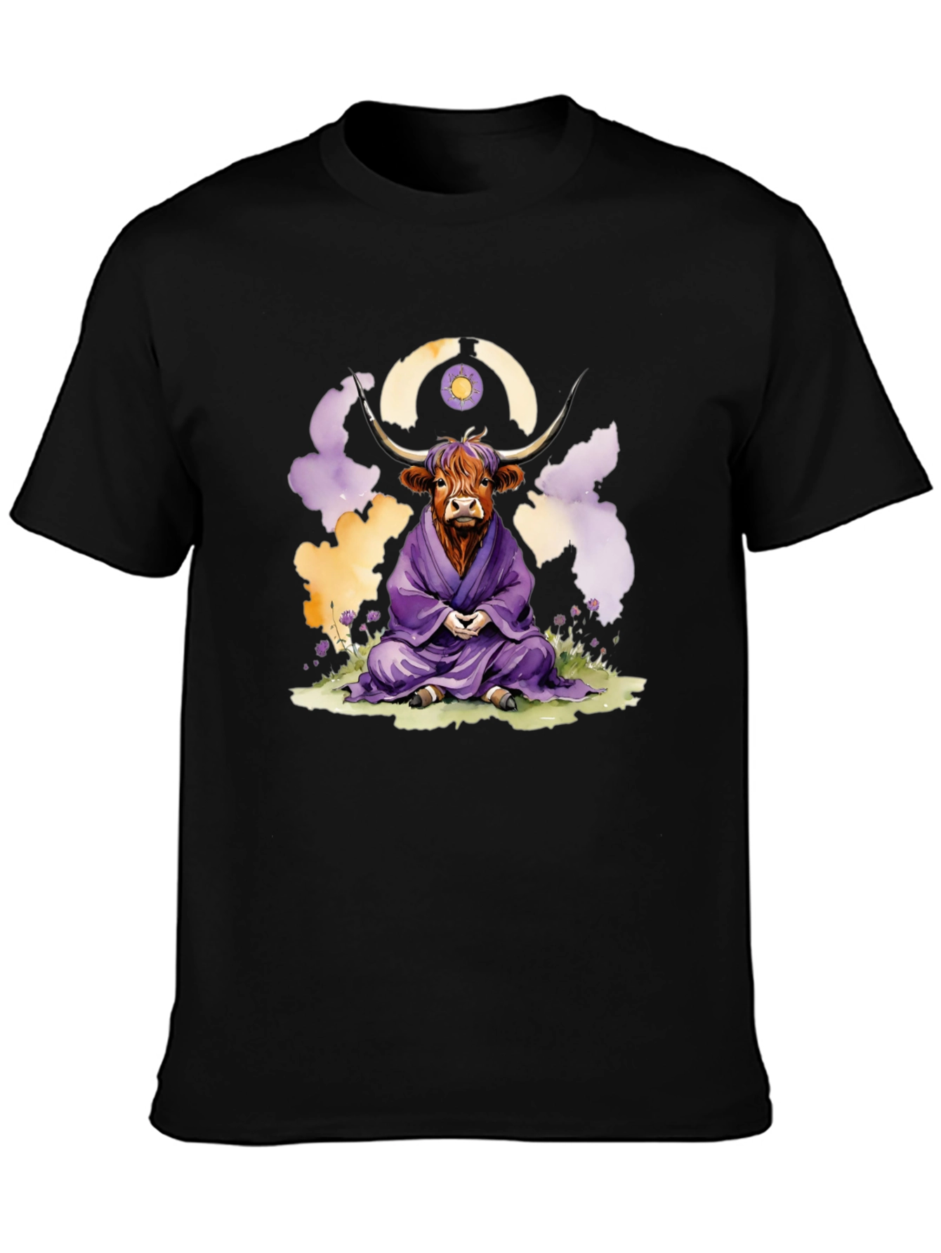 Zen Highland Cow Meditation T-Shirt
