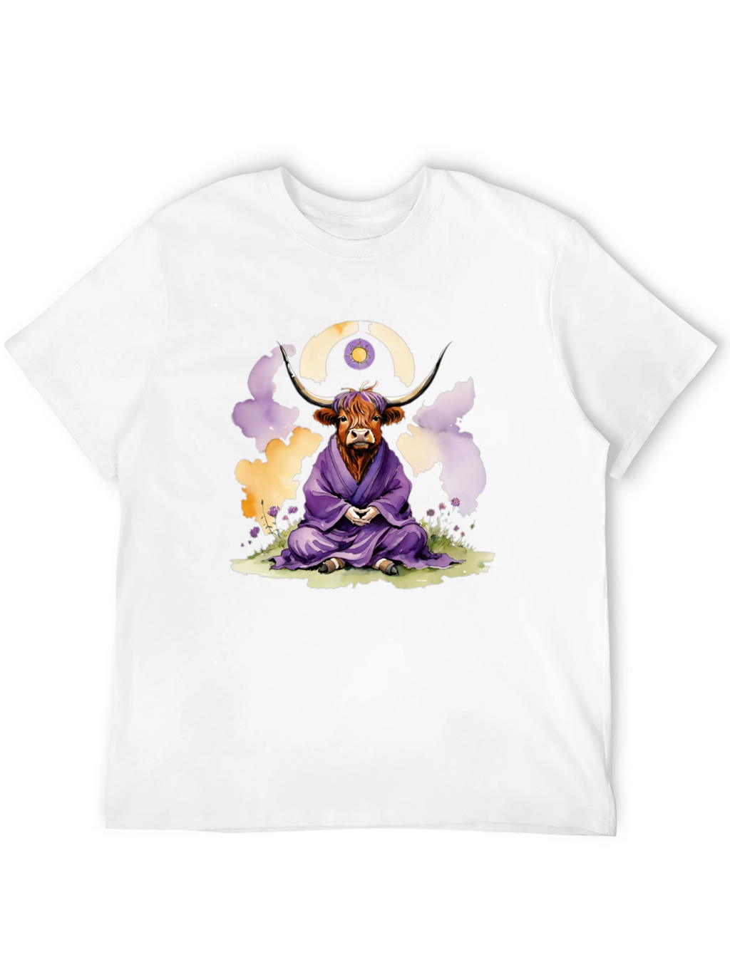 Zen Highland Cow Meditation T-Shirt
