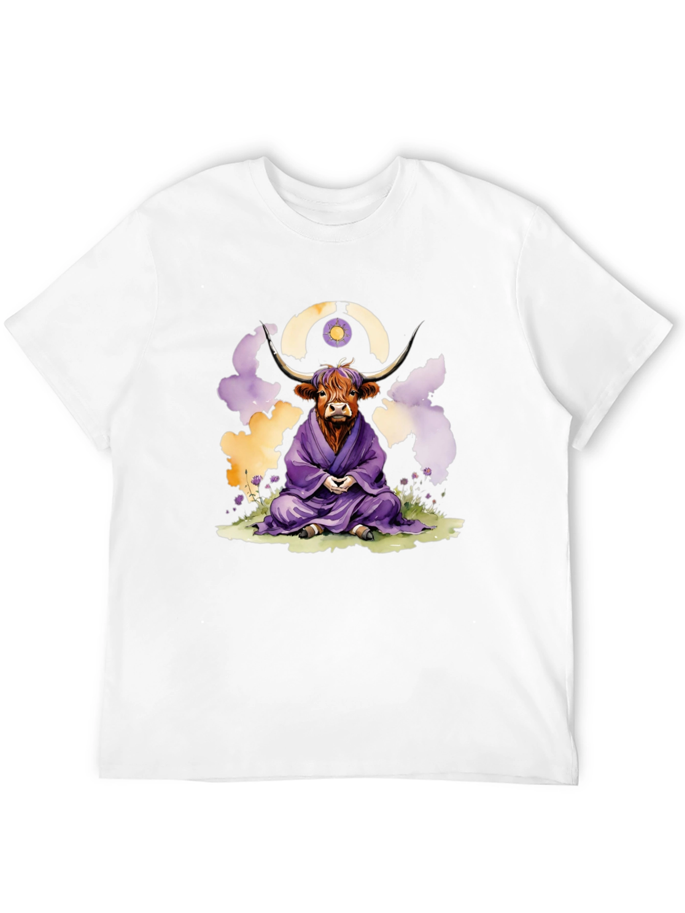 Zen Highland Cow Meditation T-Shirt