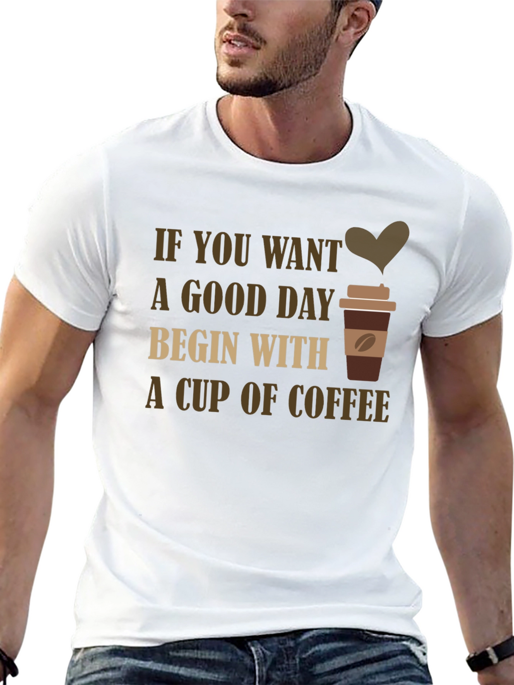 Coffee Lovers T-Shirt: Good Day Begins With Coffee