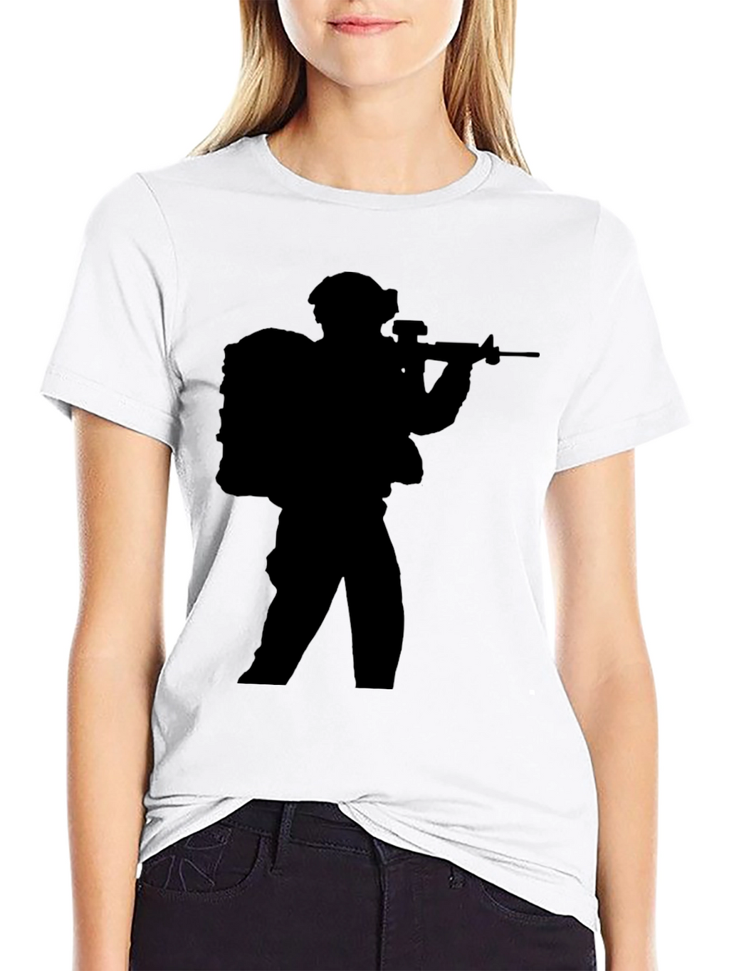 Military Silhouette Black T-Shirt