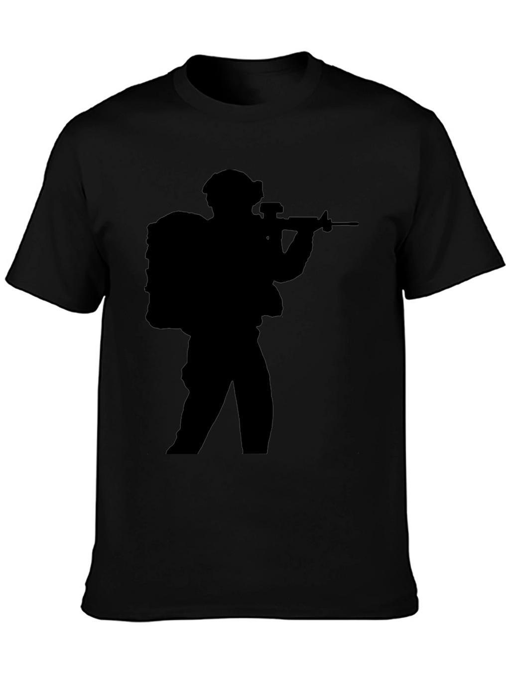 Military Silhouette Black T-Shirt