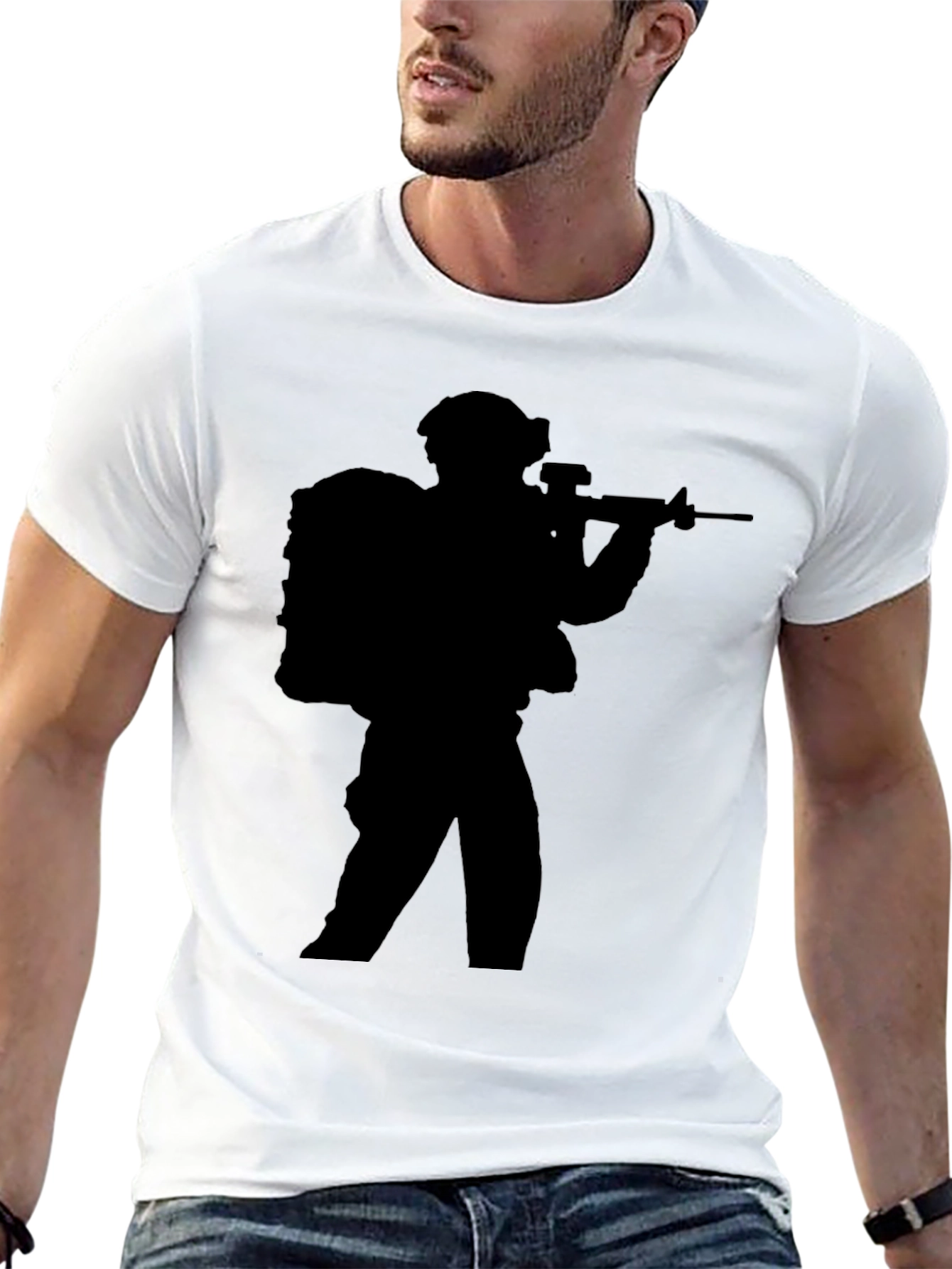 Military Silhouette Black T-Shirt