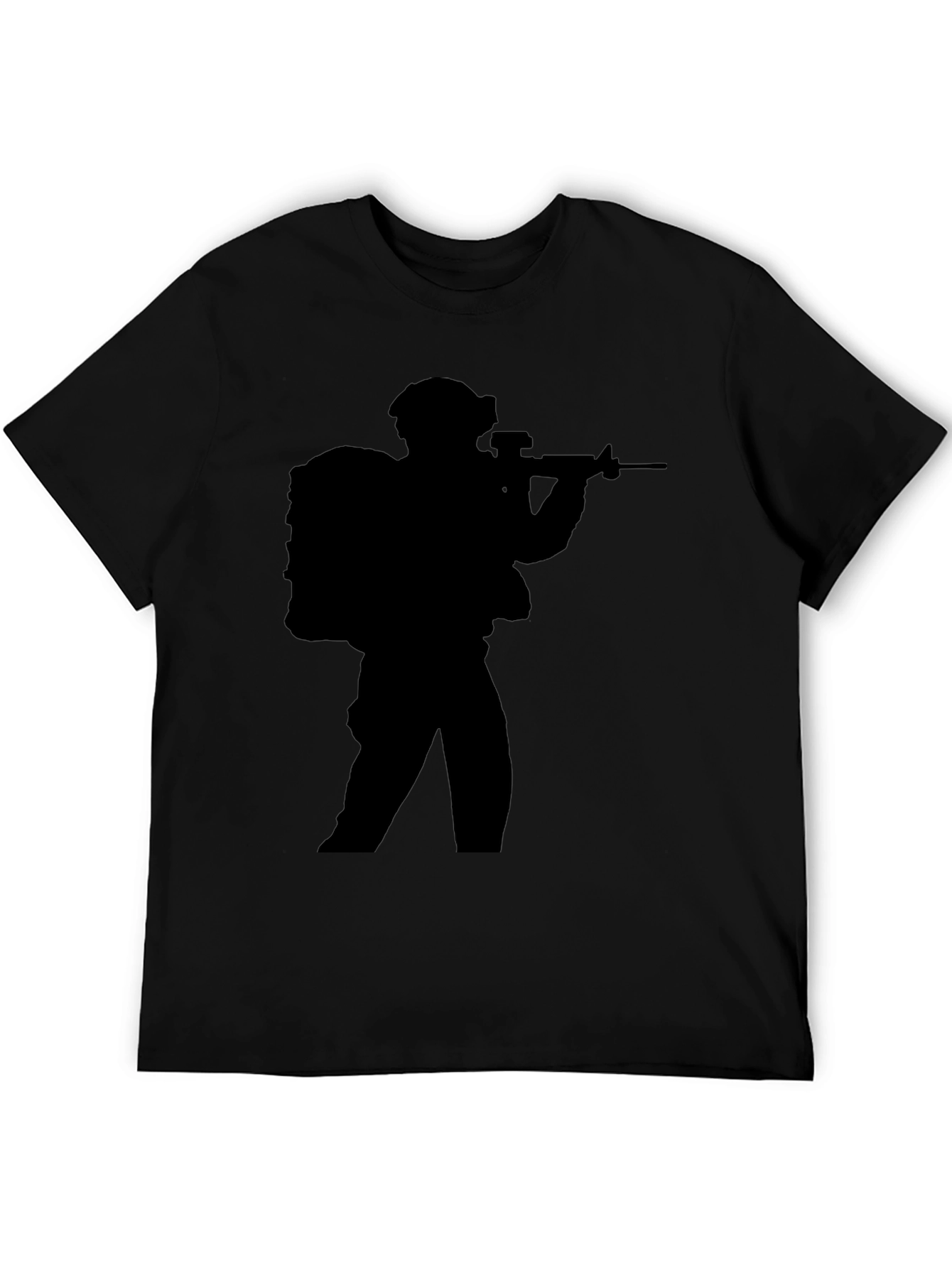 Military Silhouette Black T-Shirt