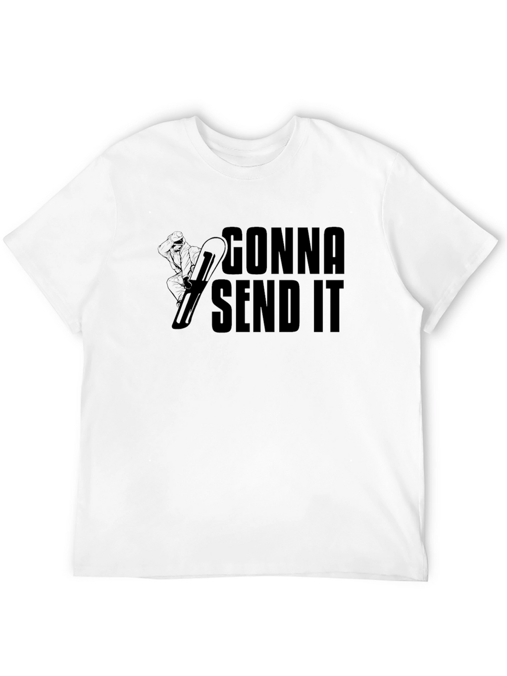 Gonna Send It Black T-Shirt - Snowboard Design