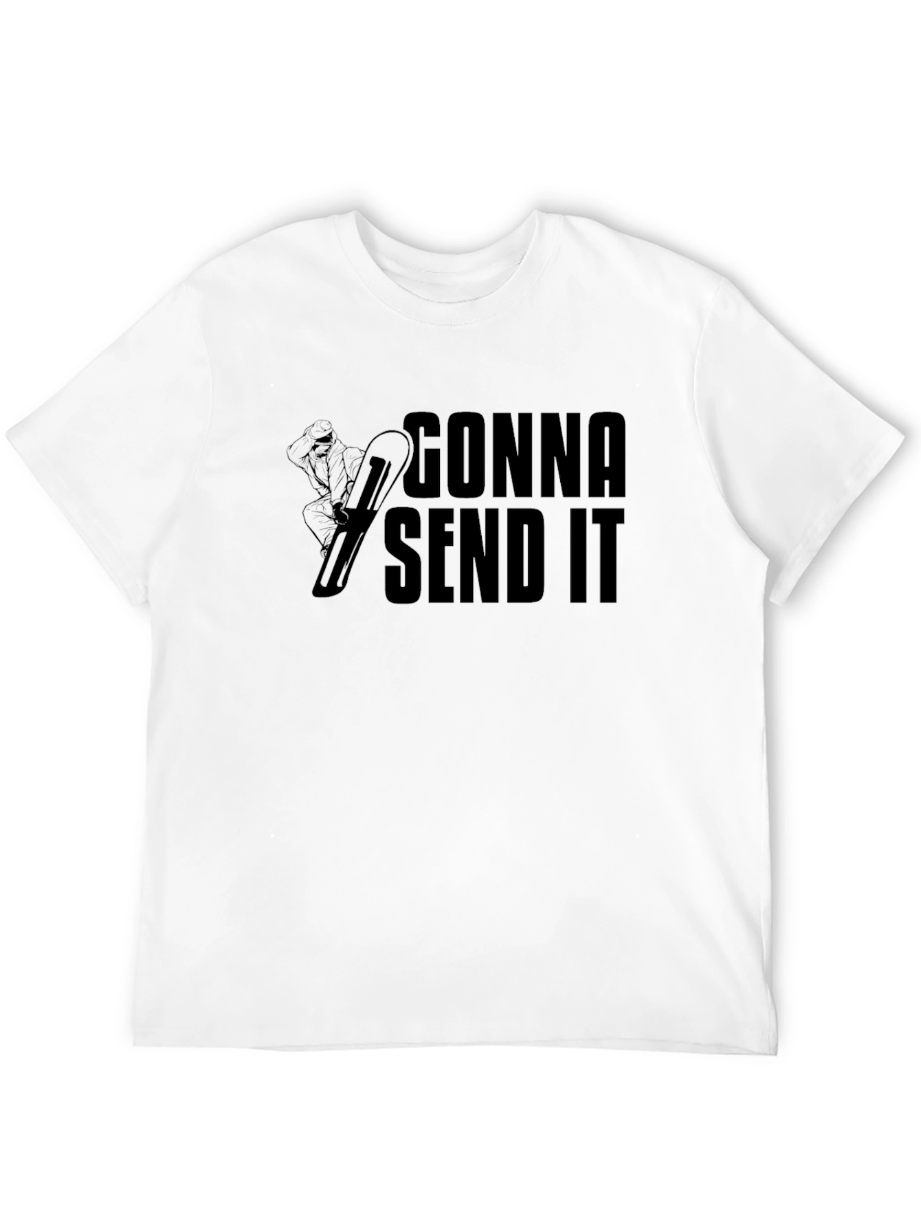 Gonna Send It Black T-Shirt - Snowboard Design