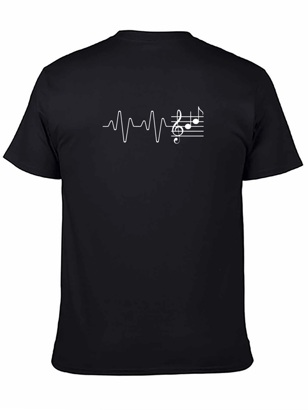 Musical Heartbeat T-Shirt - Black Graphic Tee