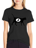 Cat Silhouette T-Shirt - Expecting Kitten