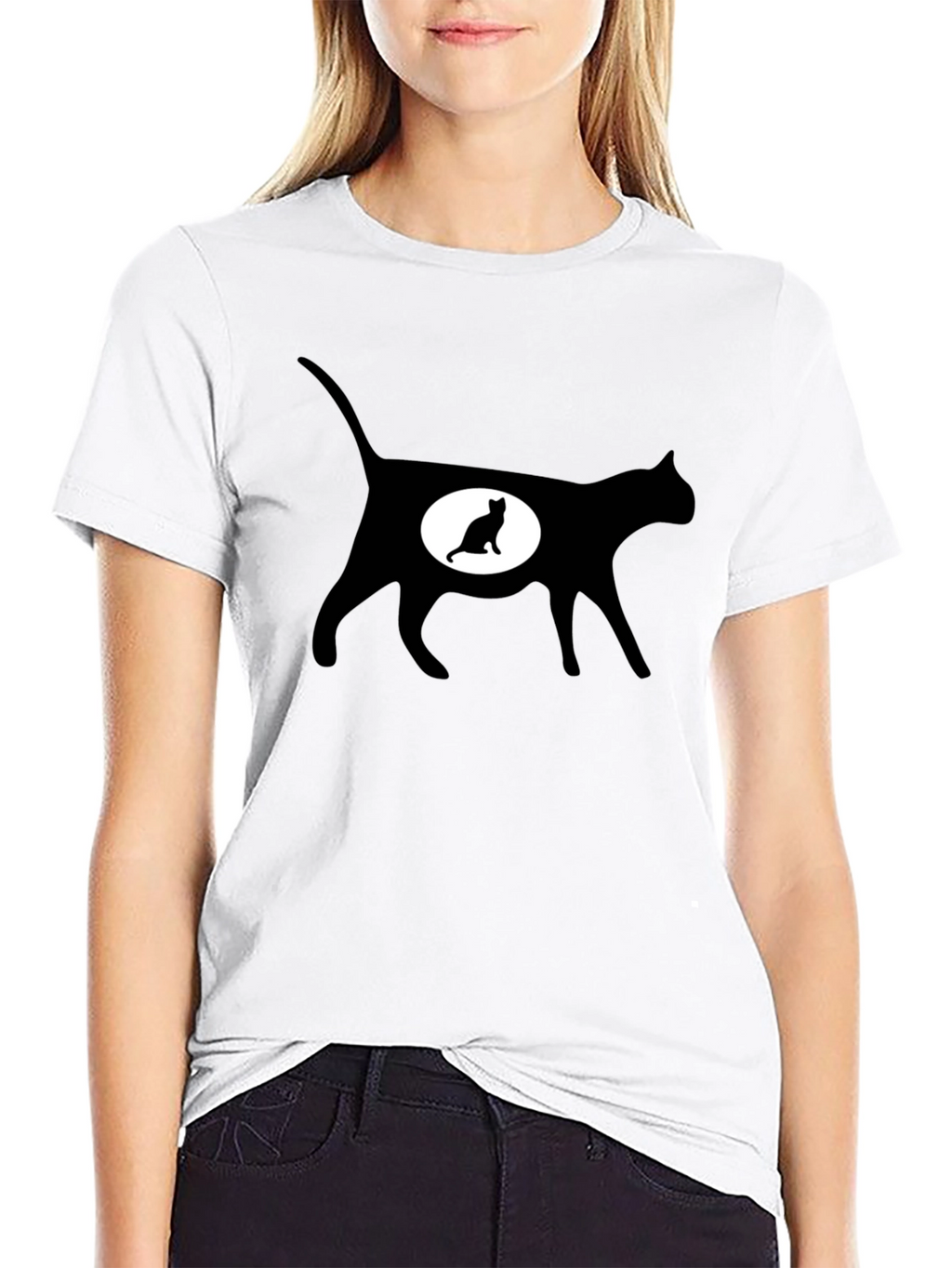 Cat Silhouette T-Shirt - Expecting Kitten