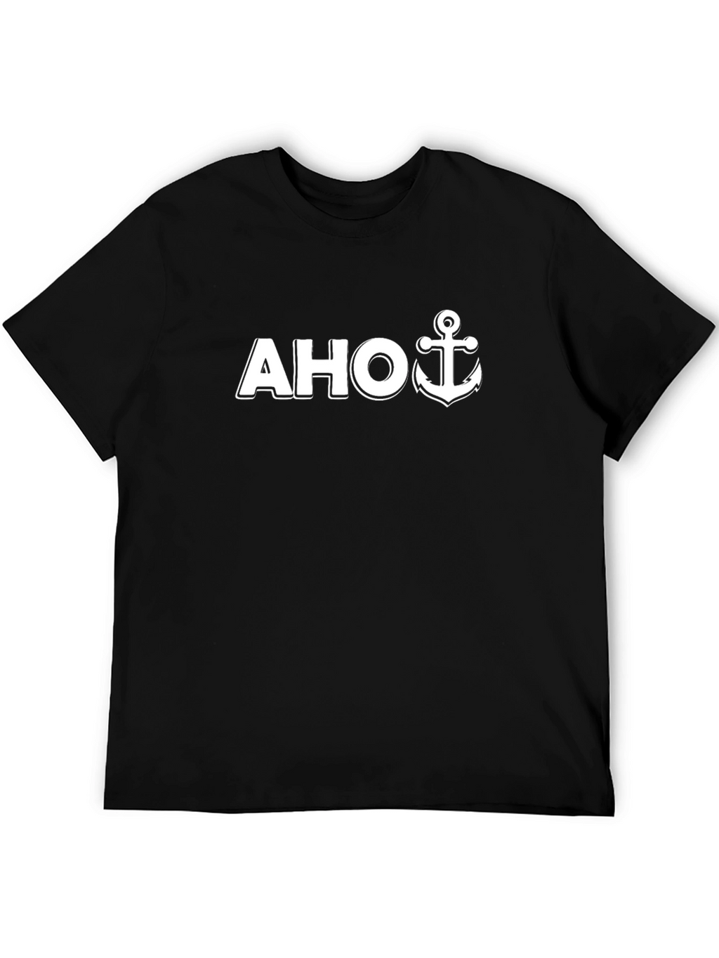 AHOY Anchor T-Shirt - Black Nautical Tee