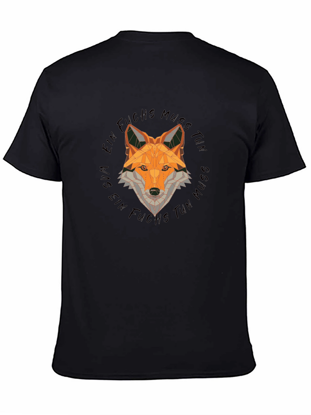 Geometric Fox Graphic Tee - Unisex Black T-Shirt