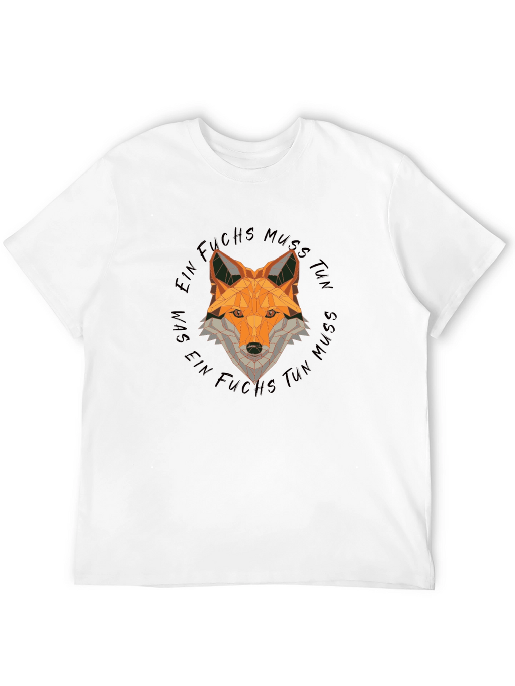 Geometric Fox Graphic Tee - Unisex Black T-Shirt