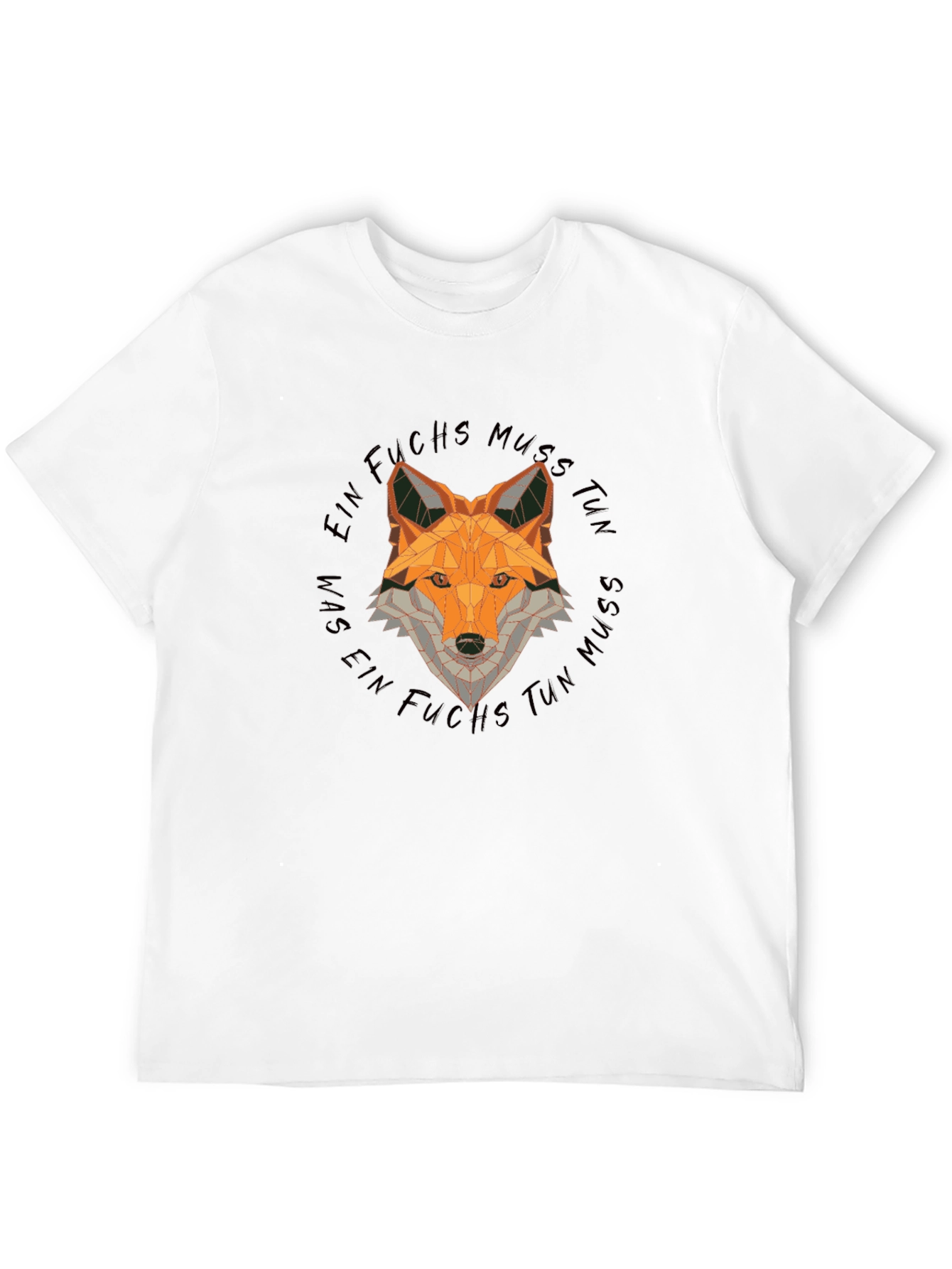 Geometric Fox Graphic Tee - Unisex Black T-Shirt