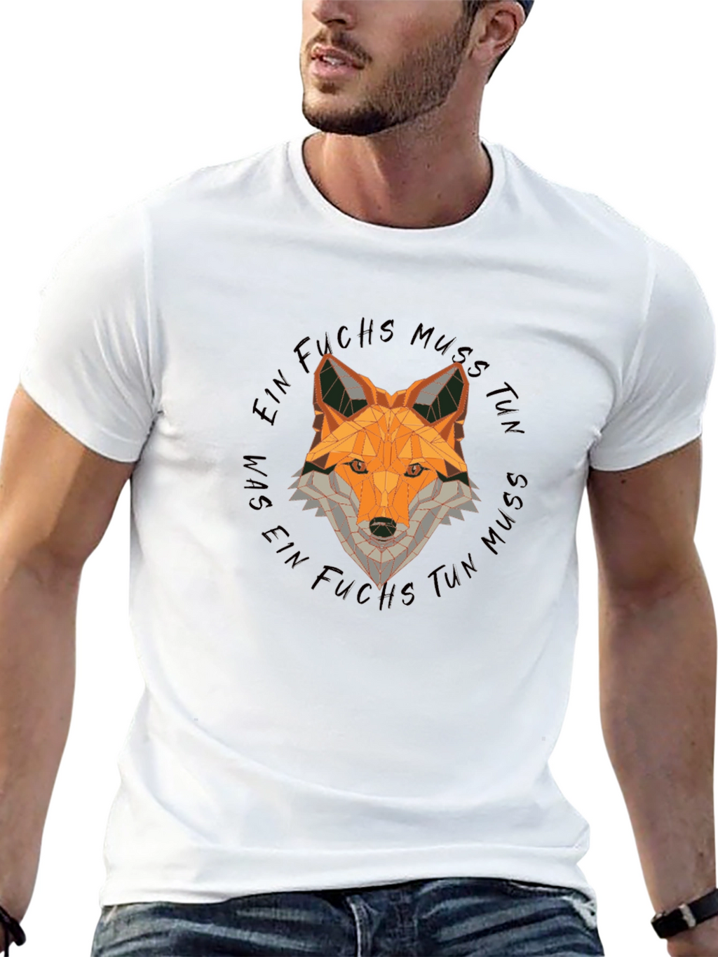 Geometric Fox Graphic Tee - Unisex Black T-Shirt