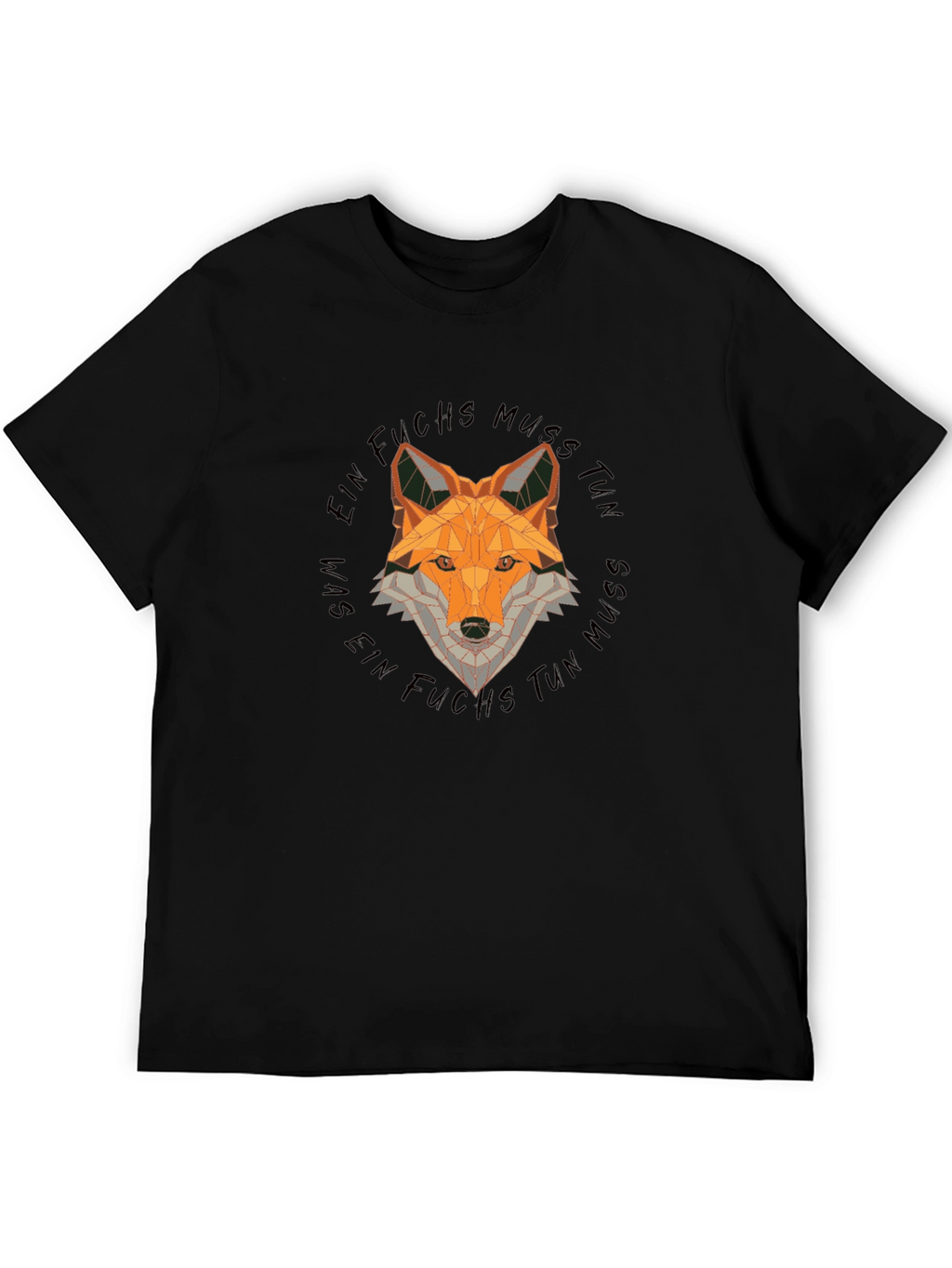 Geometric Fox Graphic Tee - Unisex Black T-Shirt