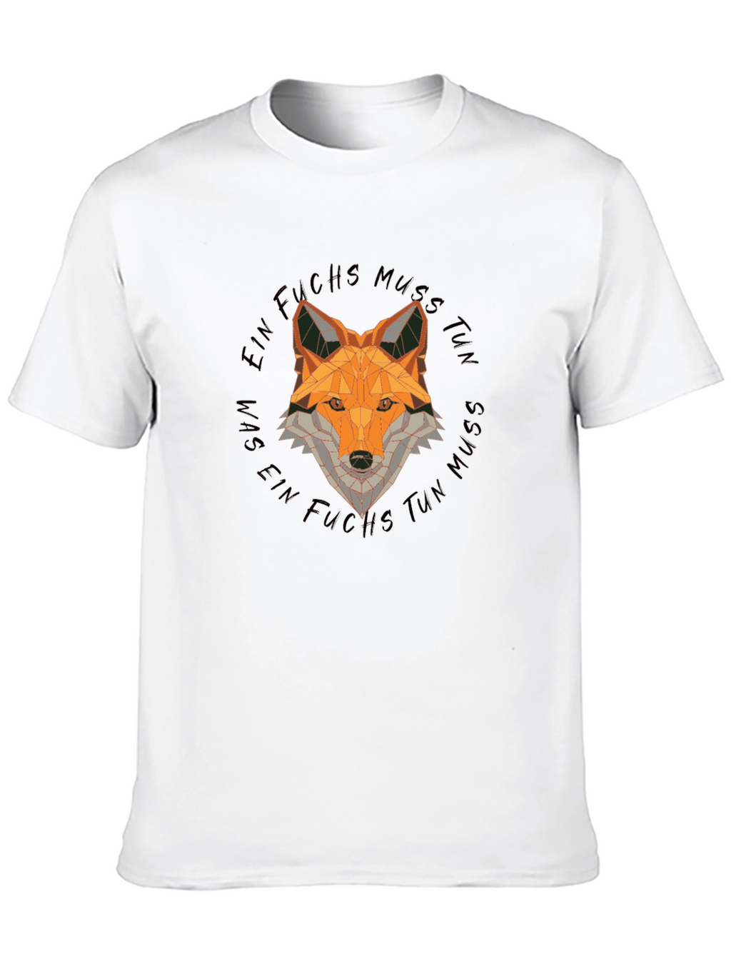 Geometric Fox Graphic Tee - Unisex Black T-Shirt