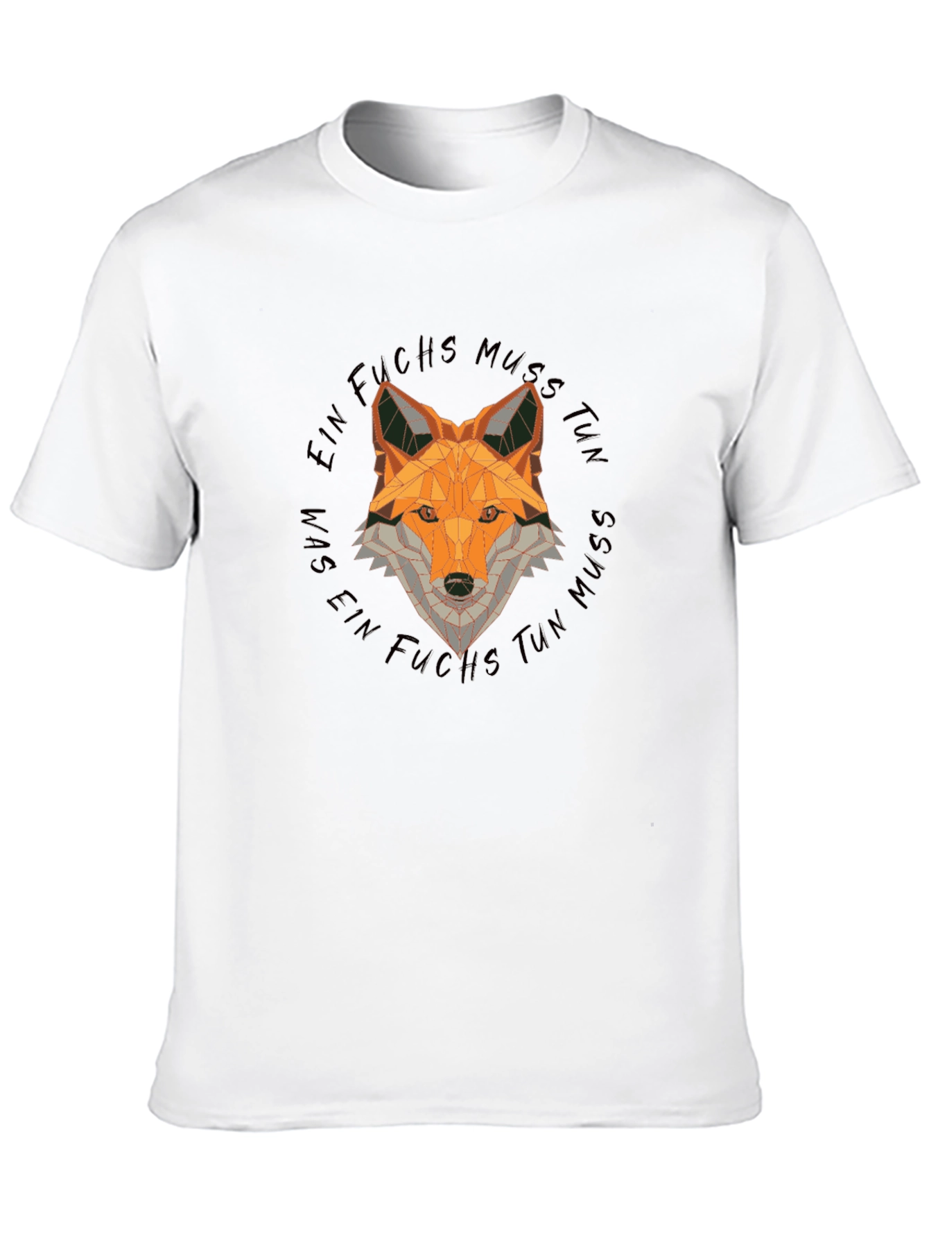 Geometric Fox Graphic Tee - Unisex Black T-Shirt