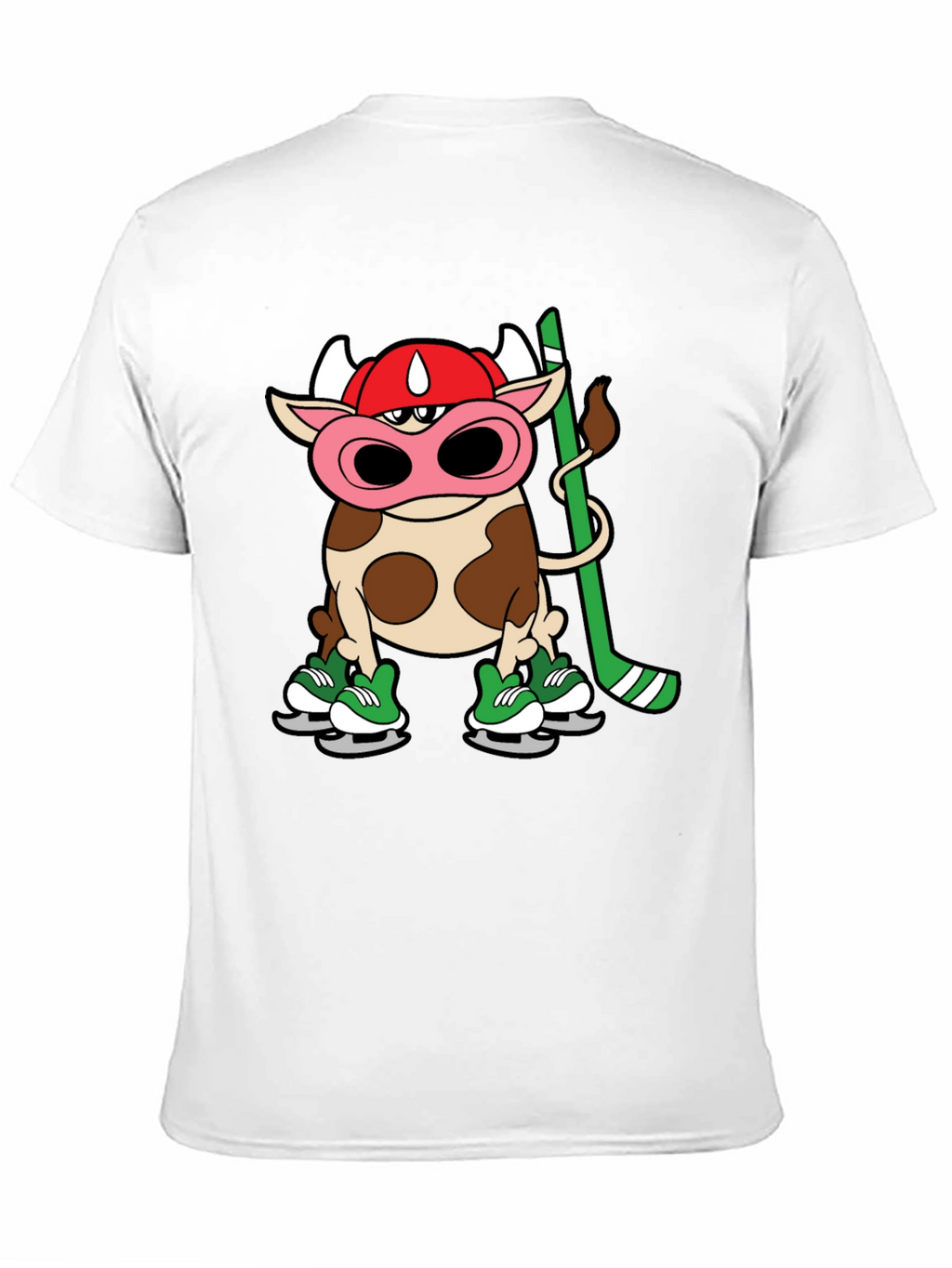 Hockey Cow T-Shirt - Unique Cartoon Tee
