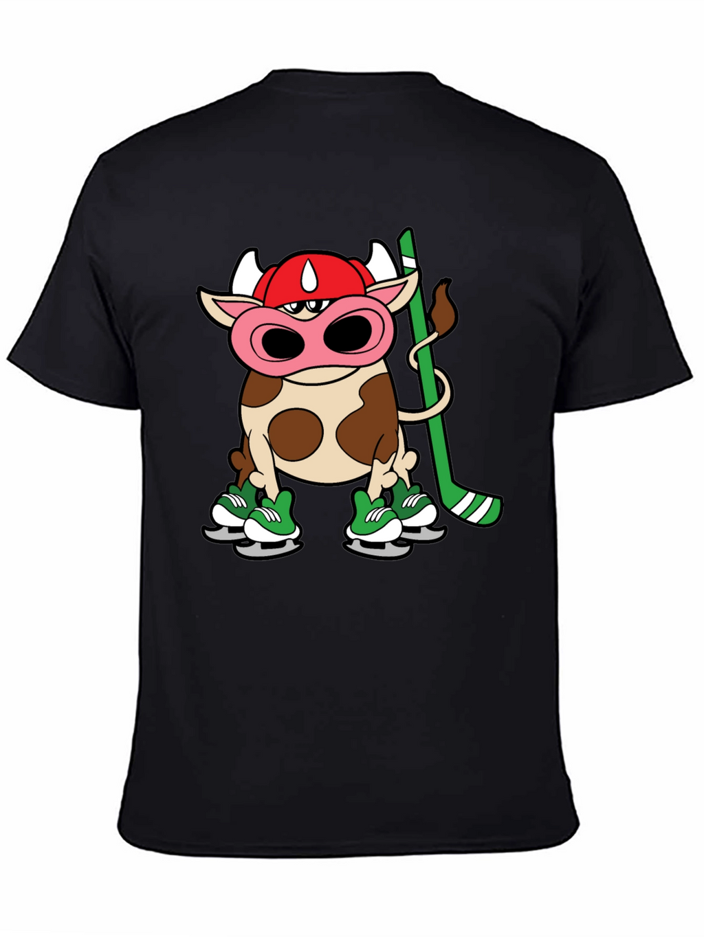Hockey Cow T-Shirt - Unique Cartoon Tee