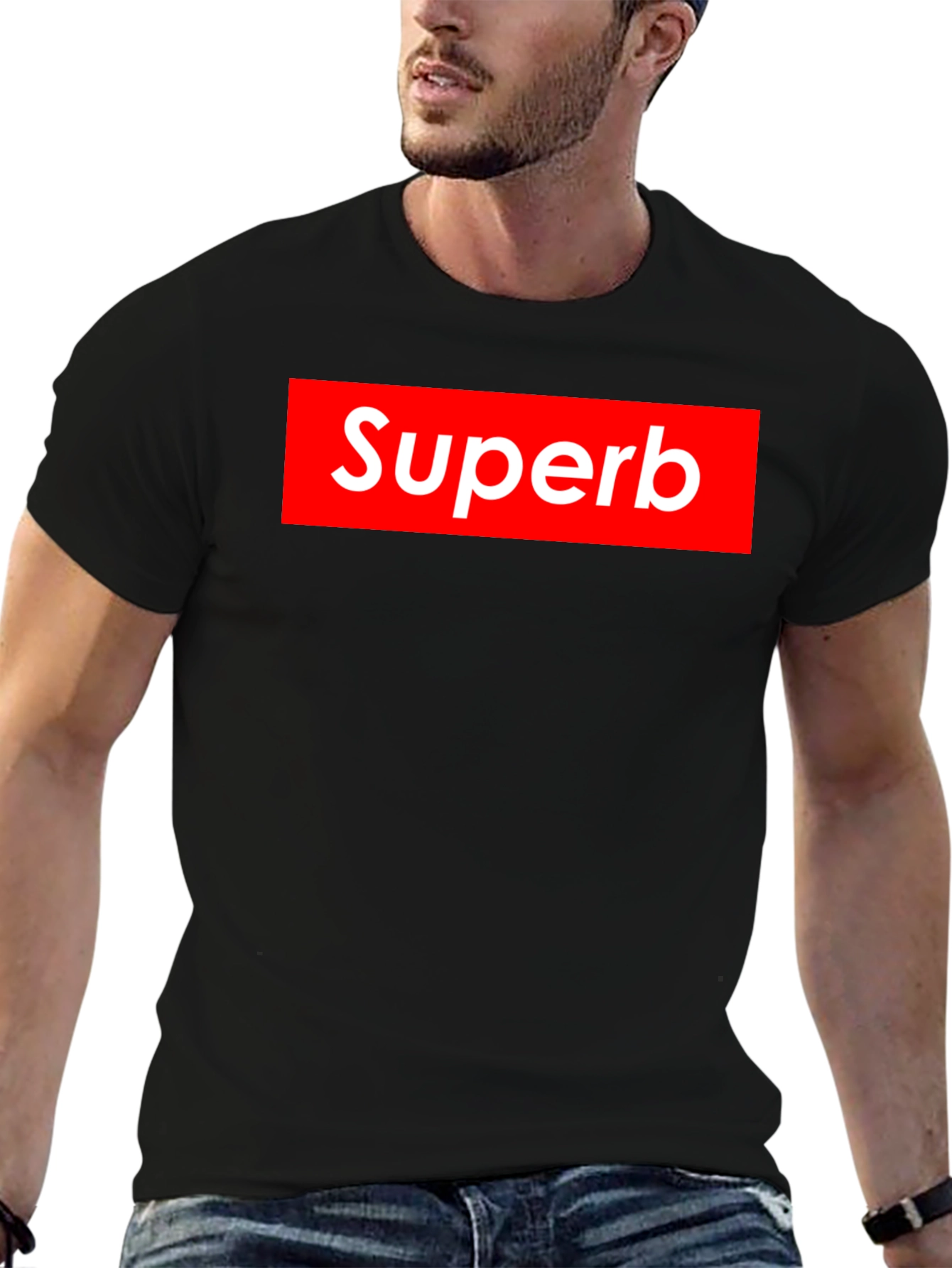 Superb Graphic Tee - Red Box Logo Style T-Shirt