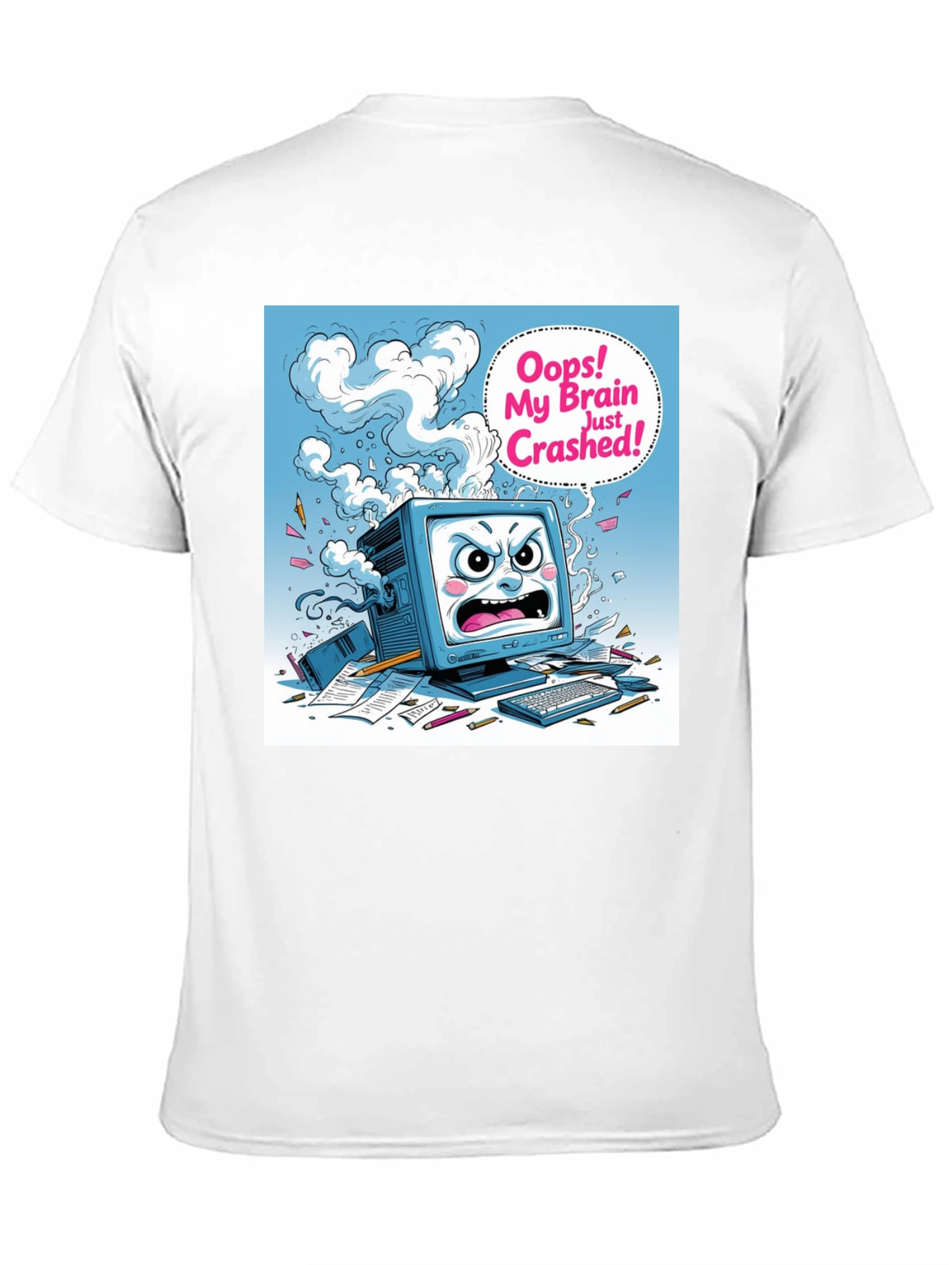 Brain Crashed Graphic Tee - Funny Computer Humor